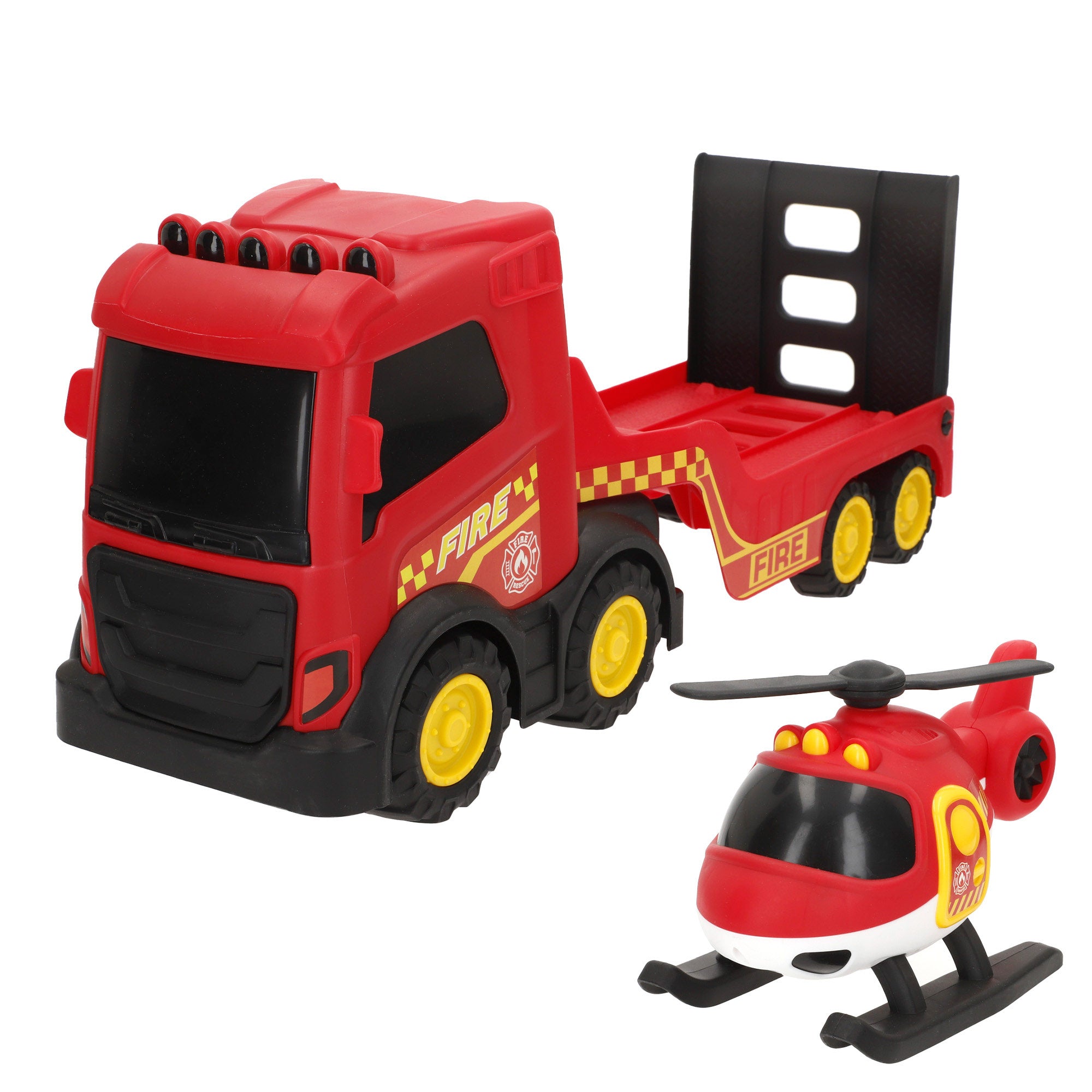 Juguete Con Luces Y Sonidos Helicóptero De Bomberos Teamsterz Con Luz Y Sonidos - 42 Cm, Pilas Incluidas, Juguete Para Niños Juguete Helicóptero Luces Sonidos
