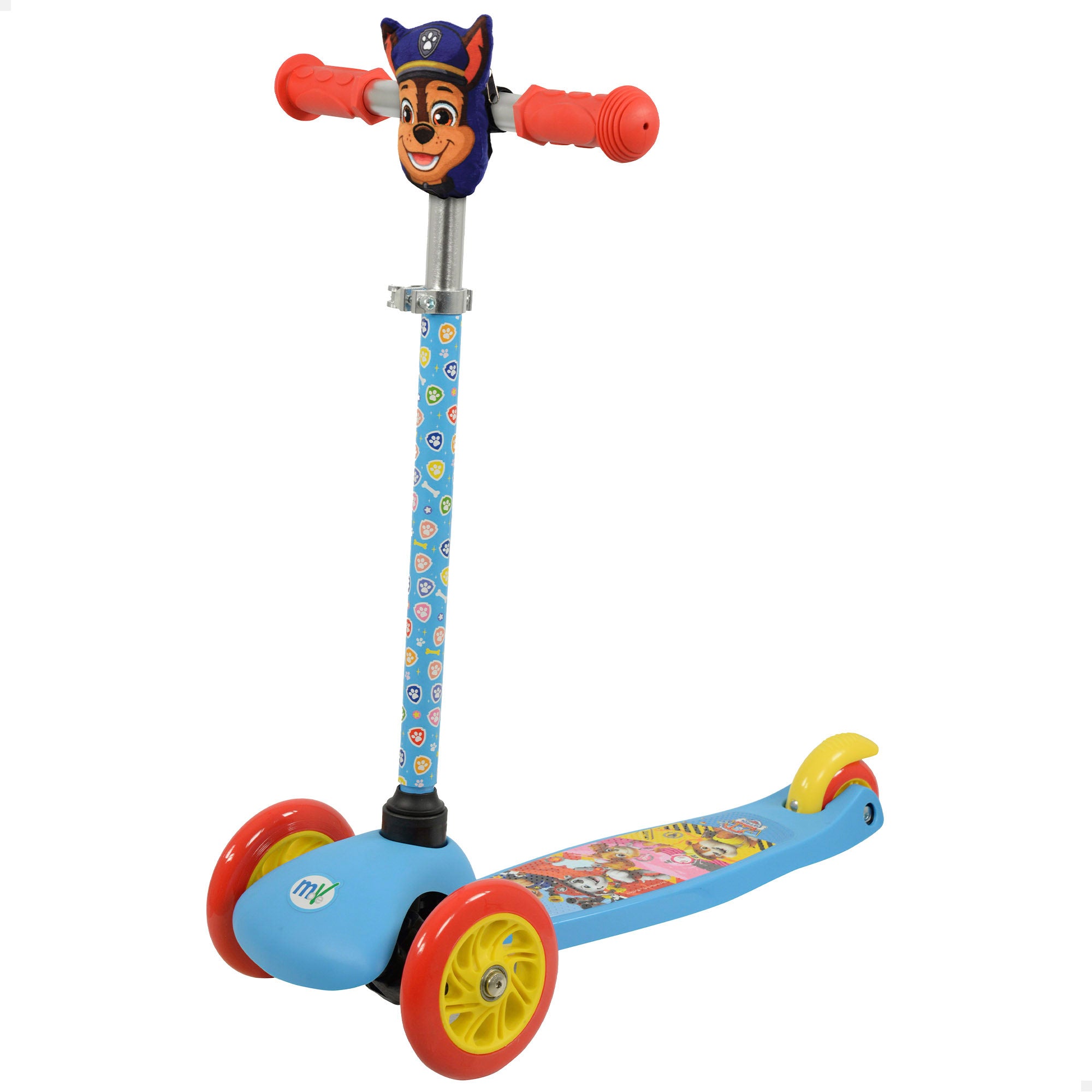 Patinete Plegable De 2 Ruedas Licencia Paw Patrol | Plataforma Antideslizante, Freno Trasero Y Manillar Ajustable | Para Niños