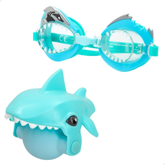 Gafas de buceo y lanzador de agua en forma de tiburón Aqua Trendz