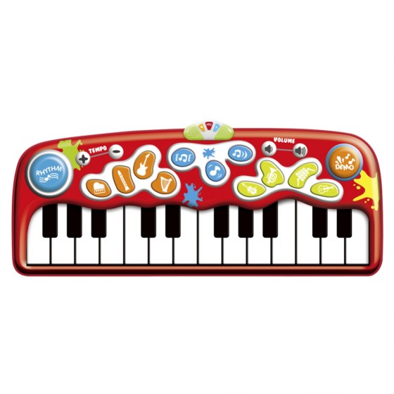 Winfun Alfombra piano roja con luz, sonido y grabadora