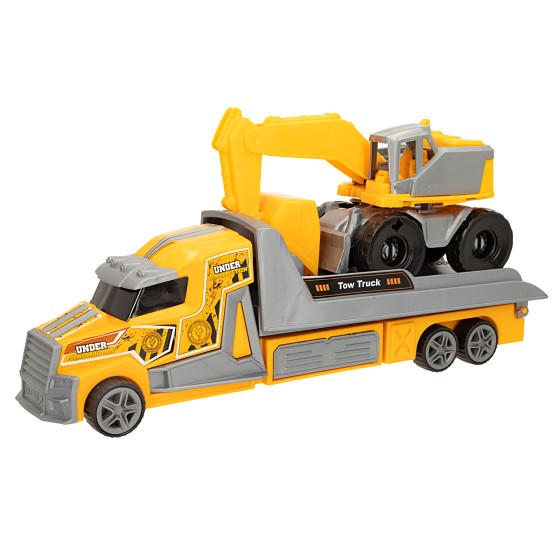 Camión juguete portacoches c/excavadora COLORBABY