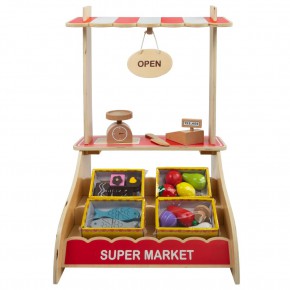 WOOMAX Supermercado juguete madera c/accesorios