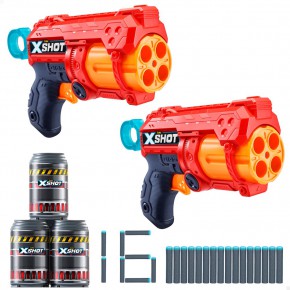 X-Shot Excel Set 2 pistolas de juguete c/16 dardos y latas