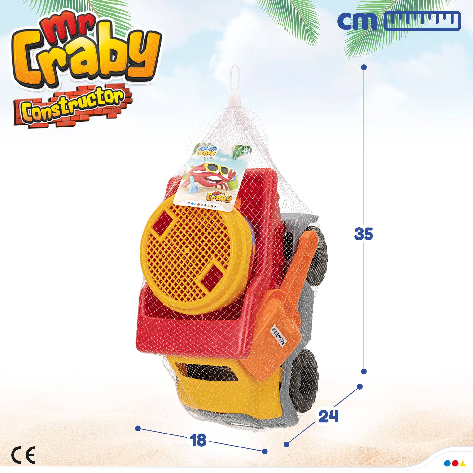 Set playa camión y cubo con accesorios Mr Craby Constructor