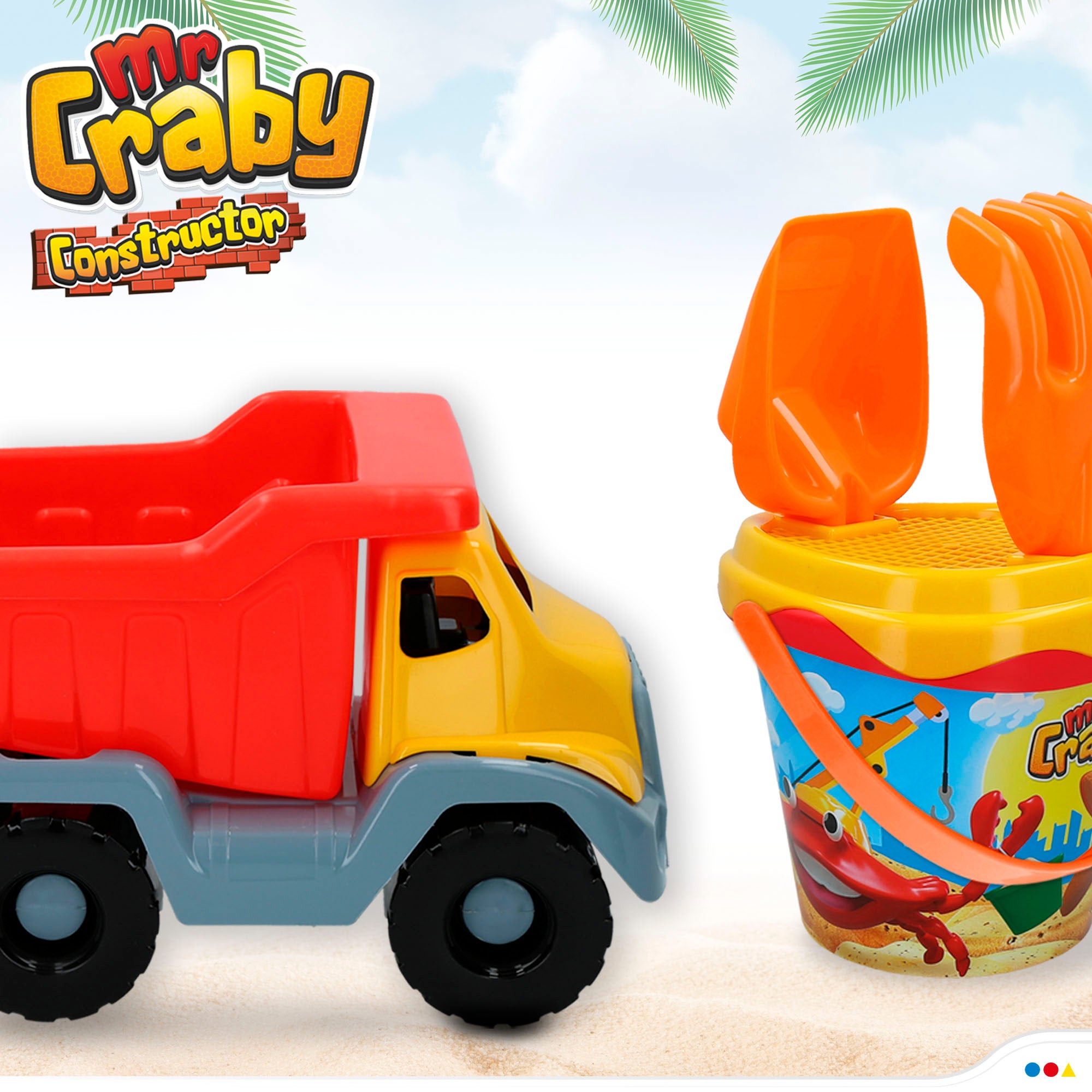 Set playa camión y cubo con accesorios Mr Craby Constructor