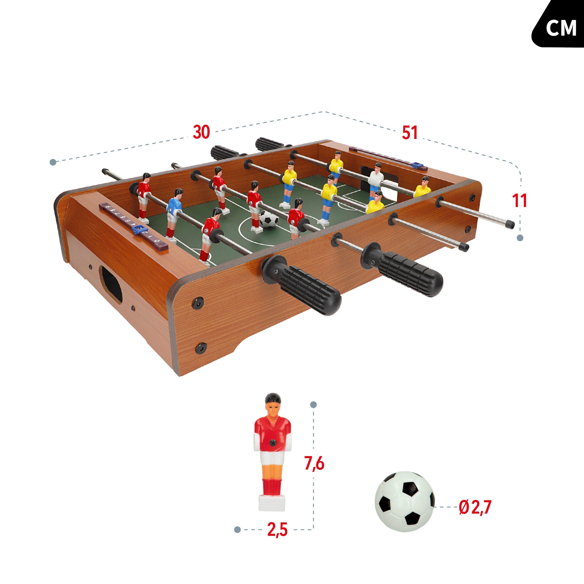 Futbolín de madera sobremesa 30x51x11 cm CB Games