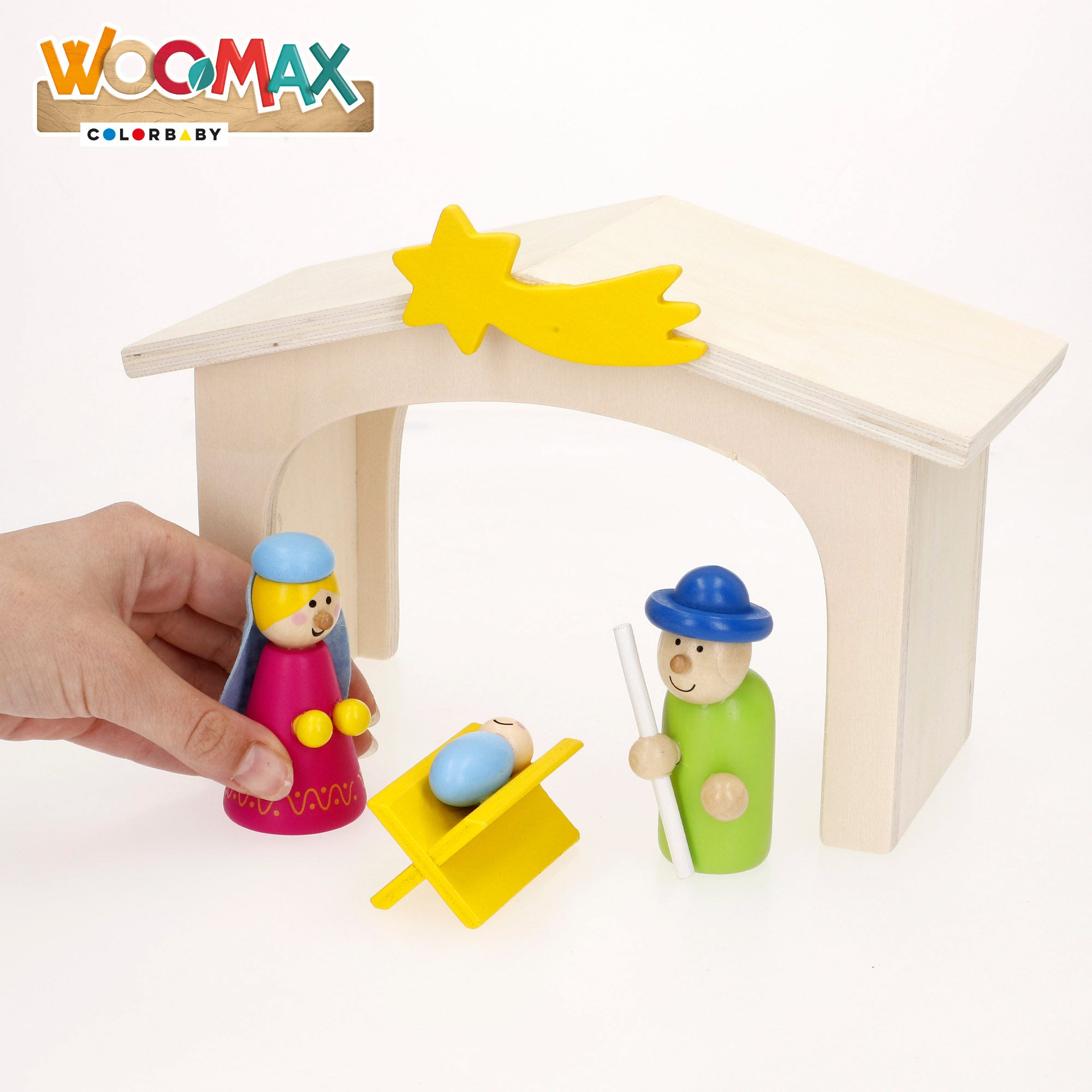 WOOMAX Belén de madera 11 piezas