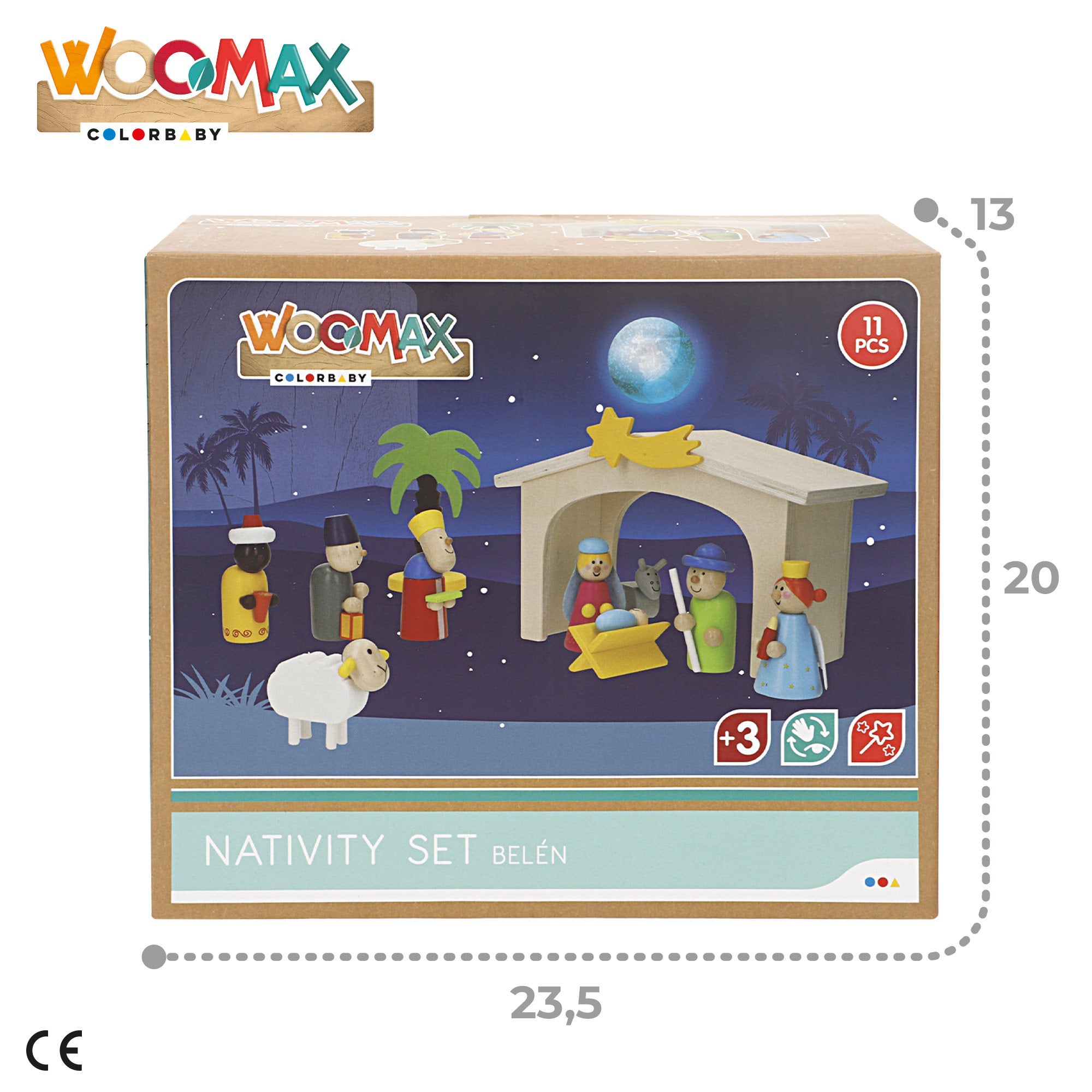 WOOMAX Belén de madera 11 piezas