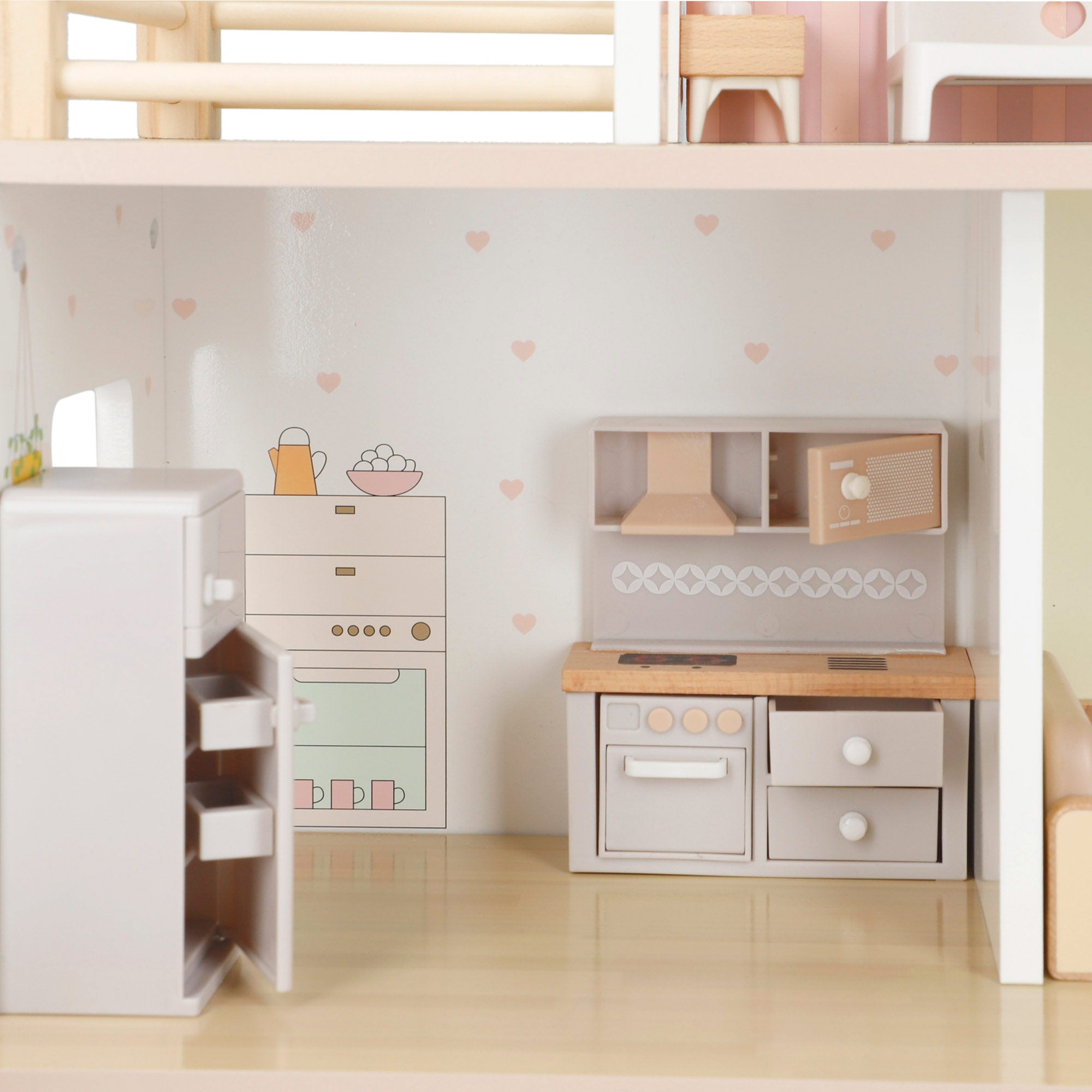 WOOMAX Casa de muñecas de madera 2 plantas