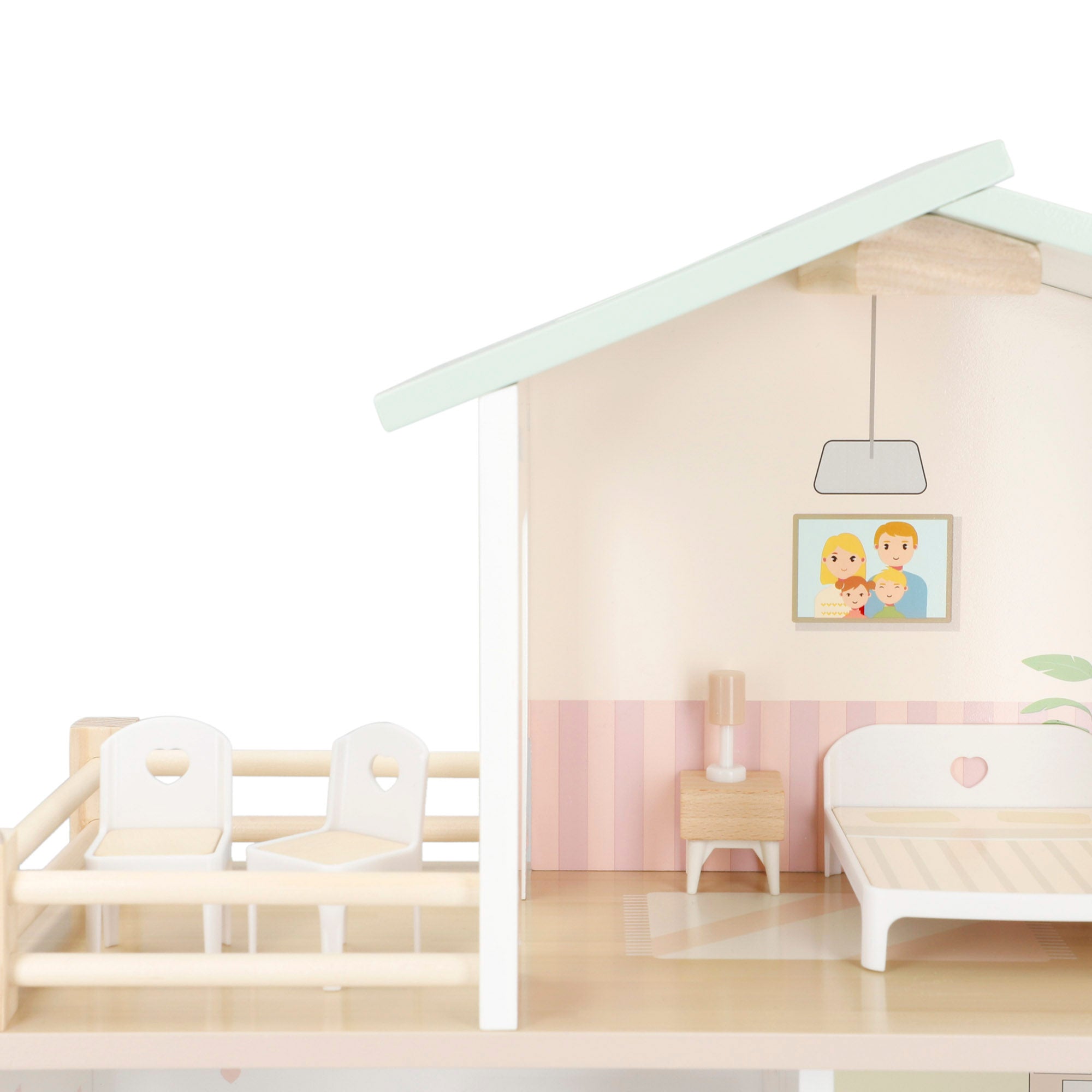 WOOMAX Casa de muñecas de madera 2 plantas