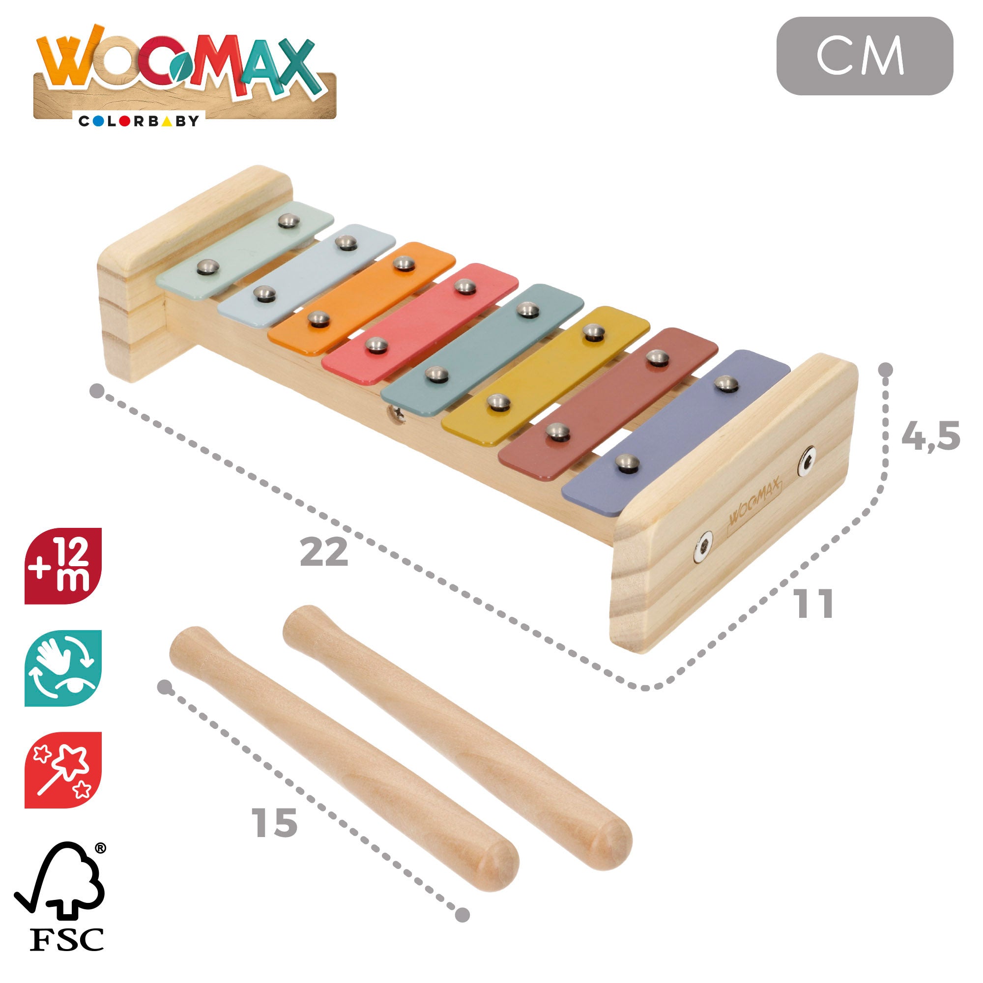WOOMAX Xilófono de madera