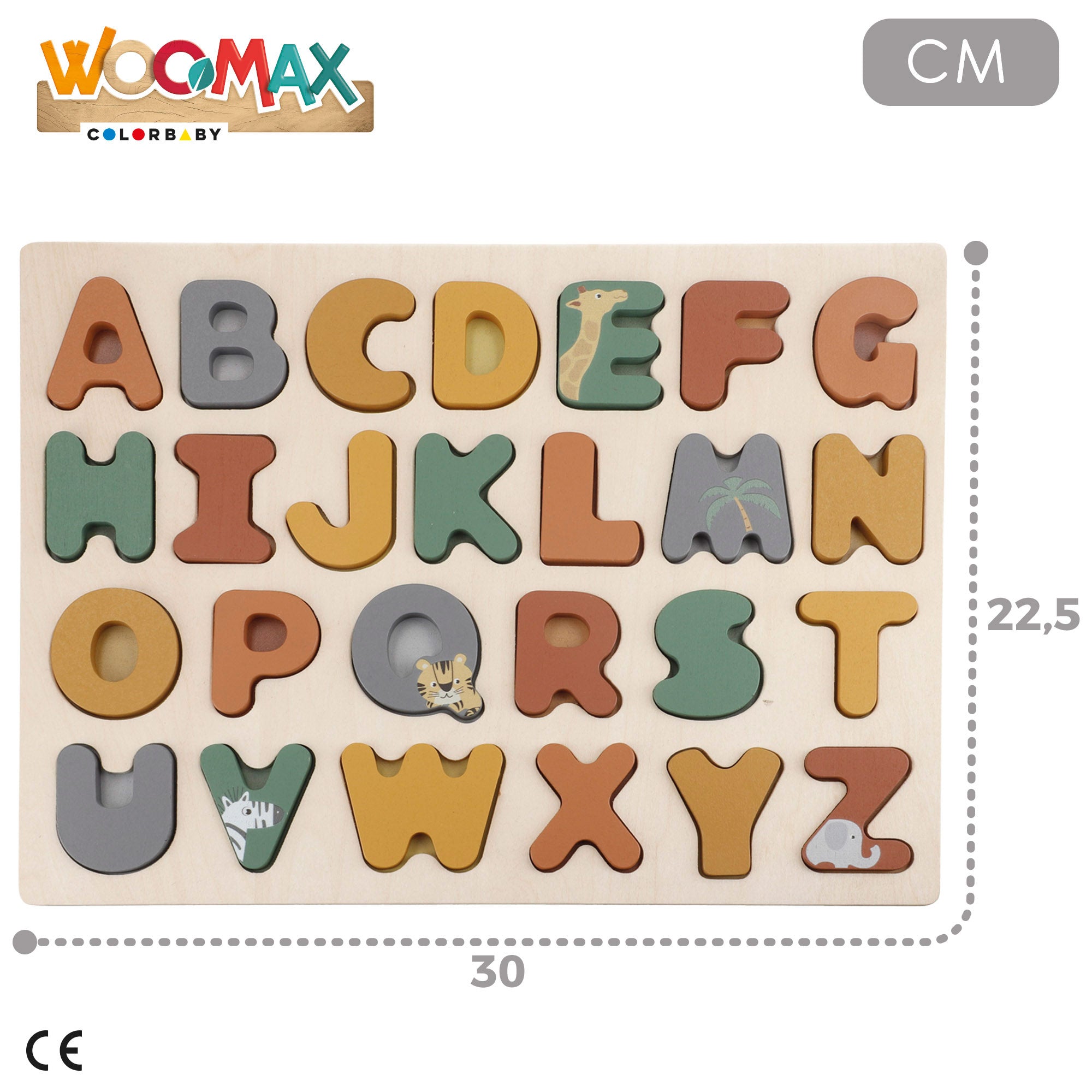 WOOMAX Puzle madera encajable del alfabeto