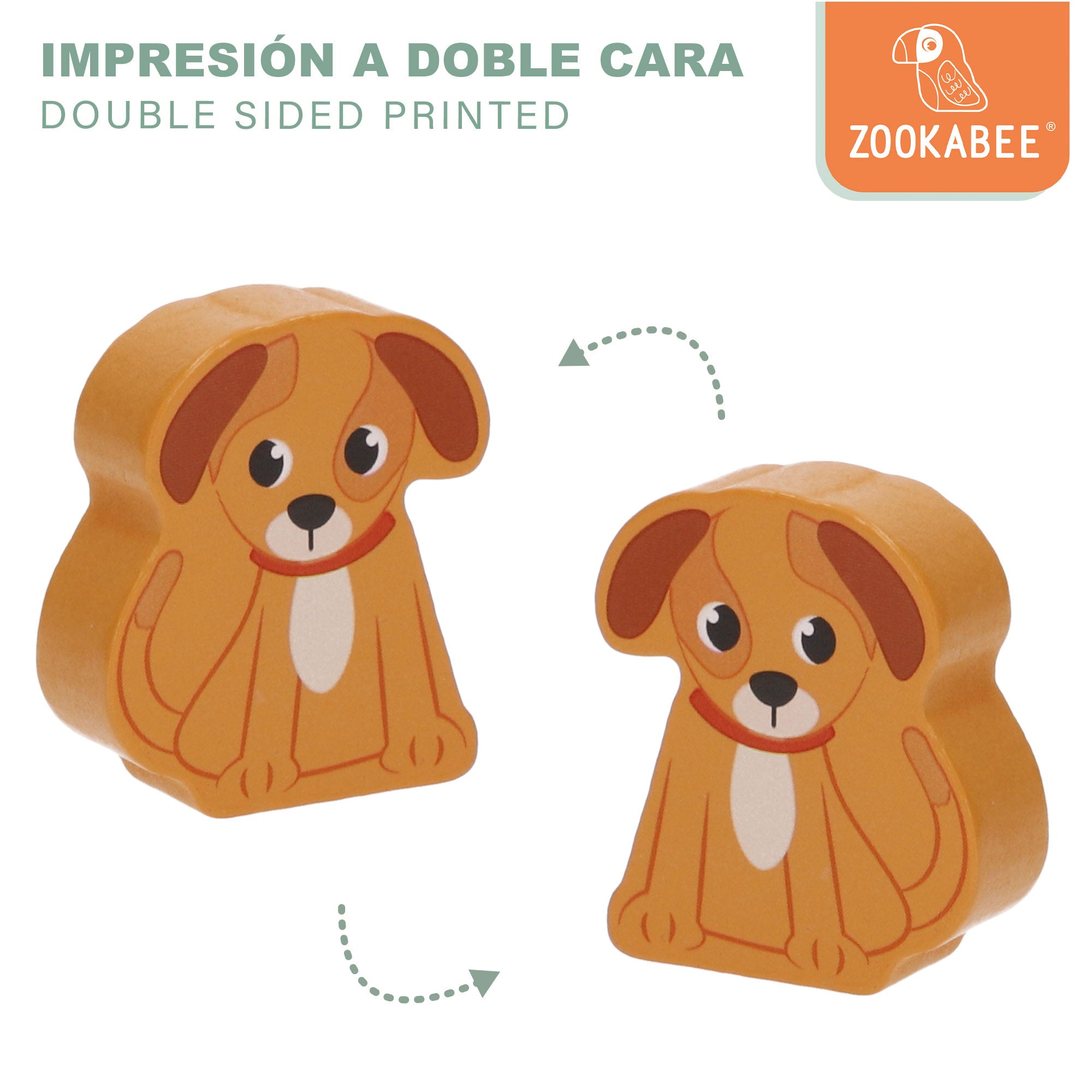 WOOMAX Zookabee Bloques de construcción de madera animales granja 36 pcs