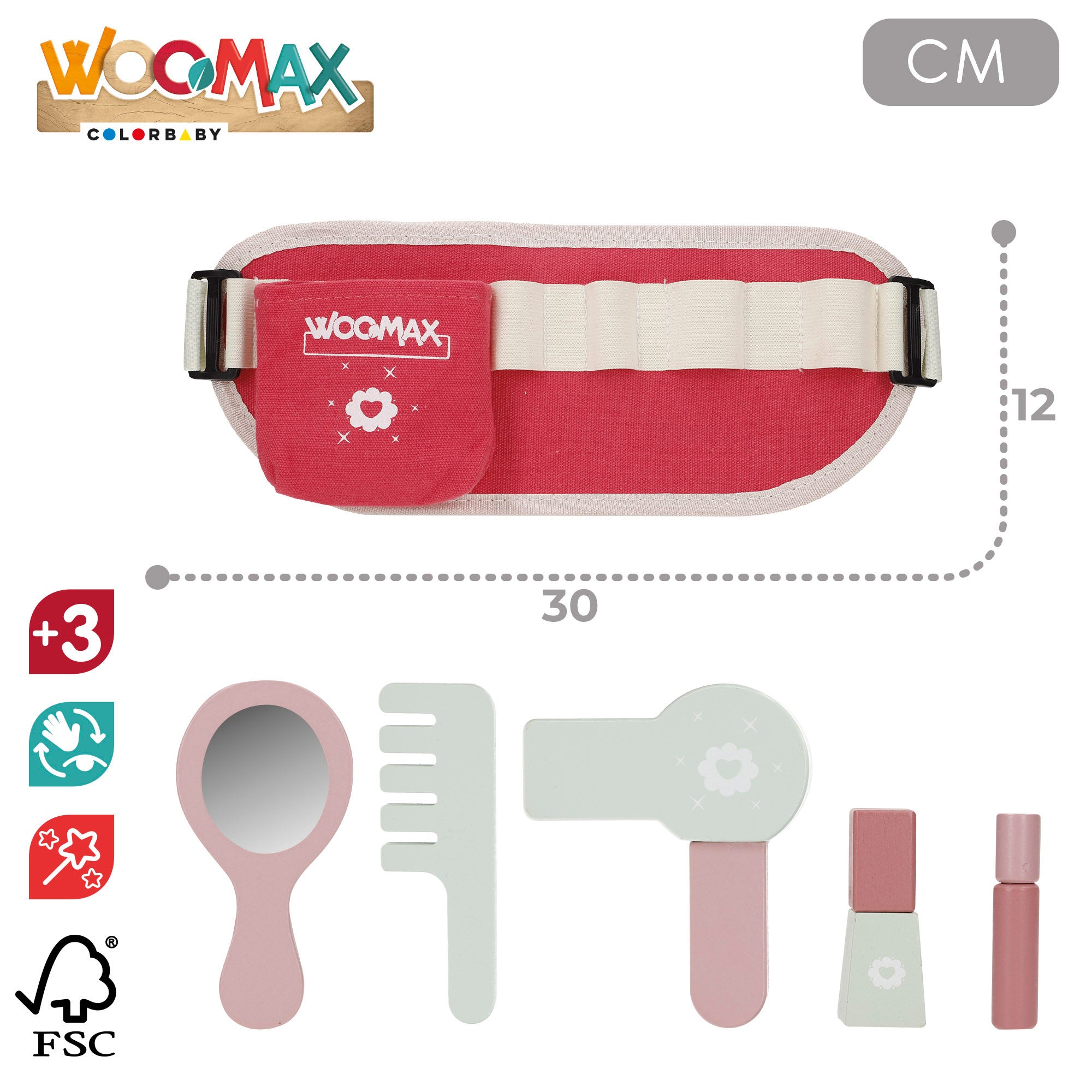 WOOMAX Juego belleza con cinturón para utensilios
