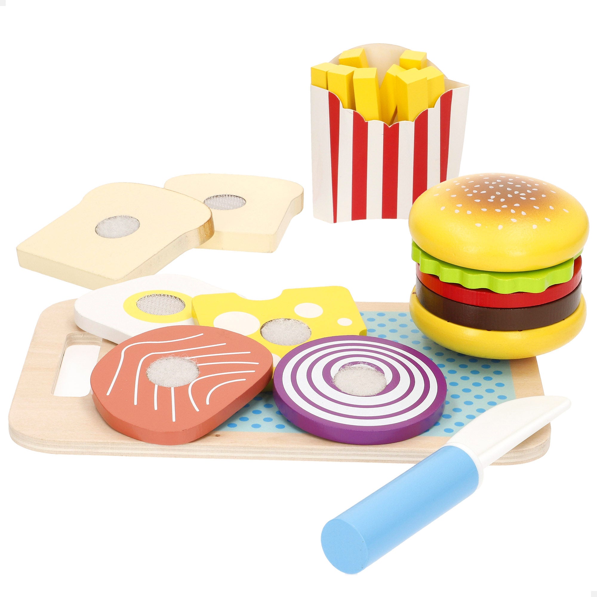 WOOMAX Juego de comida fast food de madera