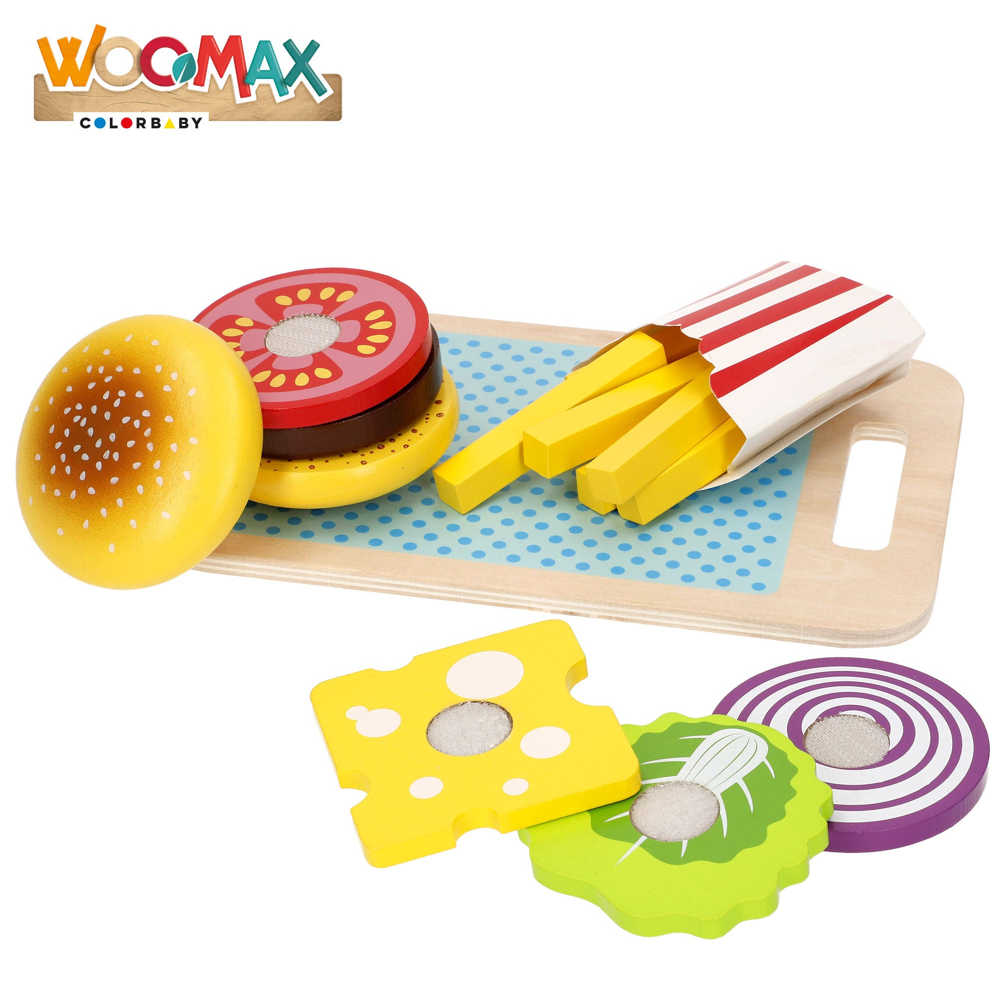 WOOMAX Juego de comida fast food de madera