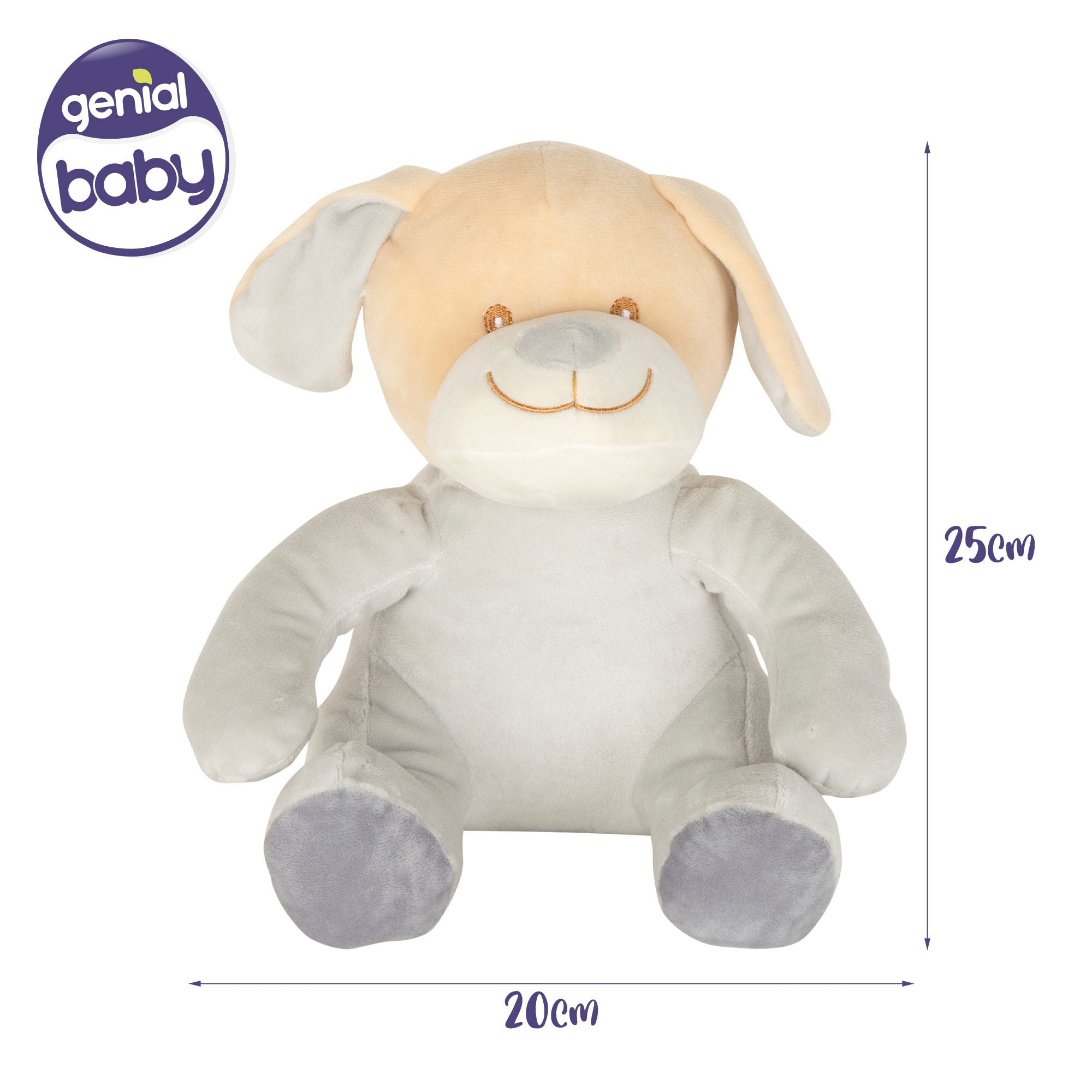 Peluche perrito con manta para bebé 25 cm Genial Baby