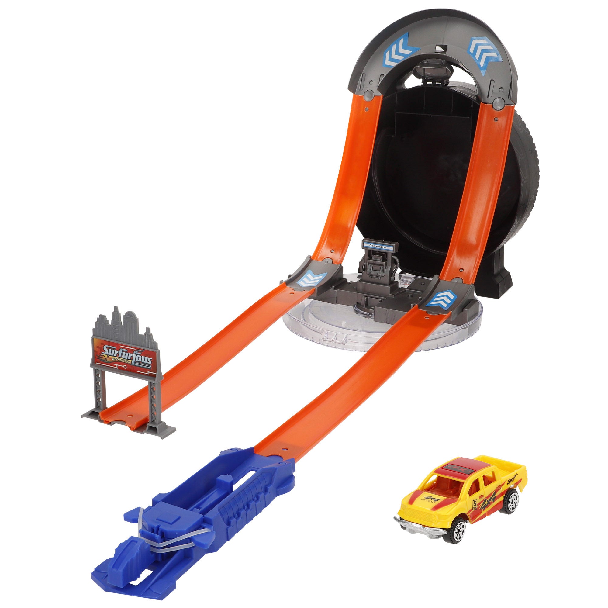 Pista de coches juguete 2 en 1 con luz y giros 360º Speed & Go