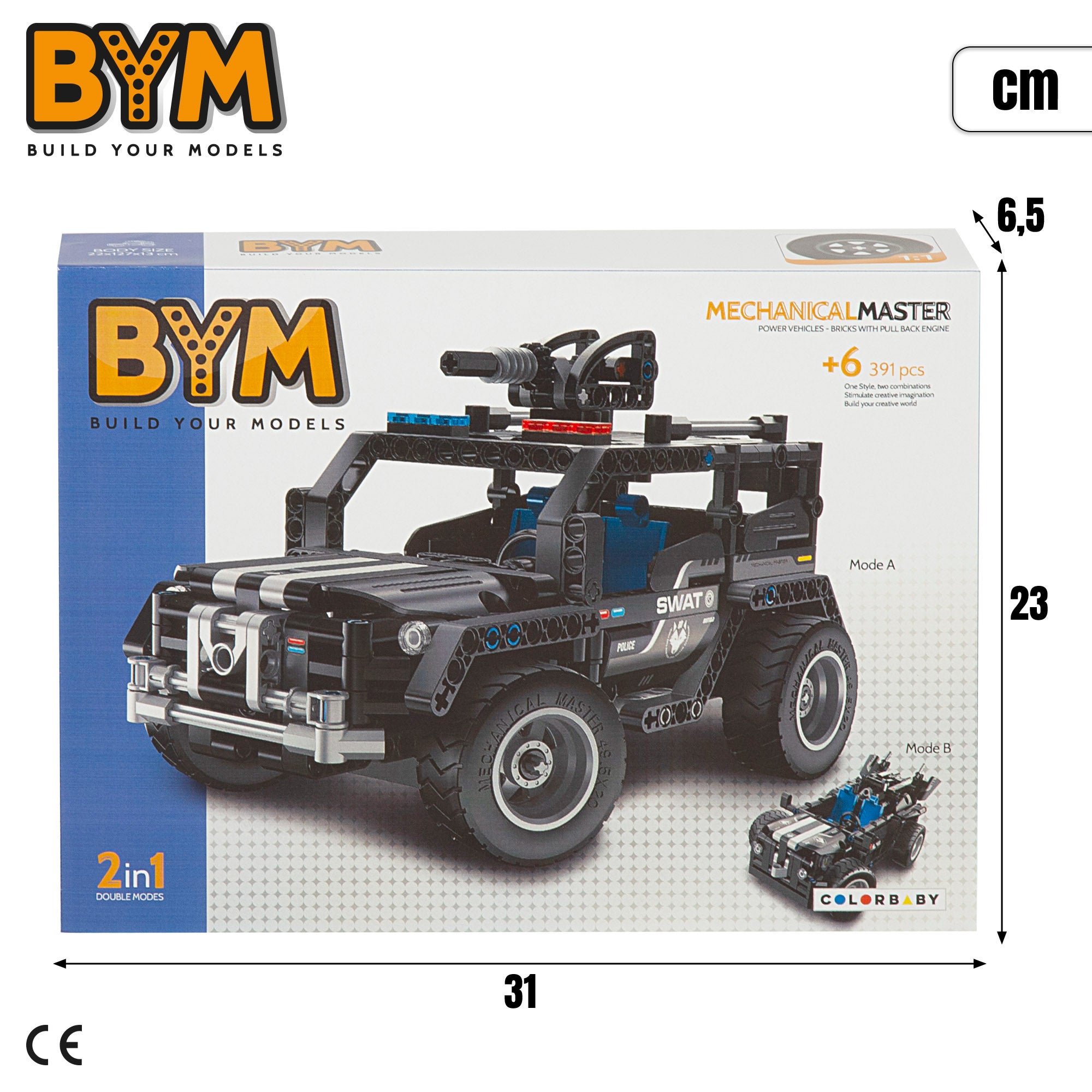 BYM Coche desmontable juguete todoterreno 391 piezas