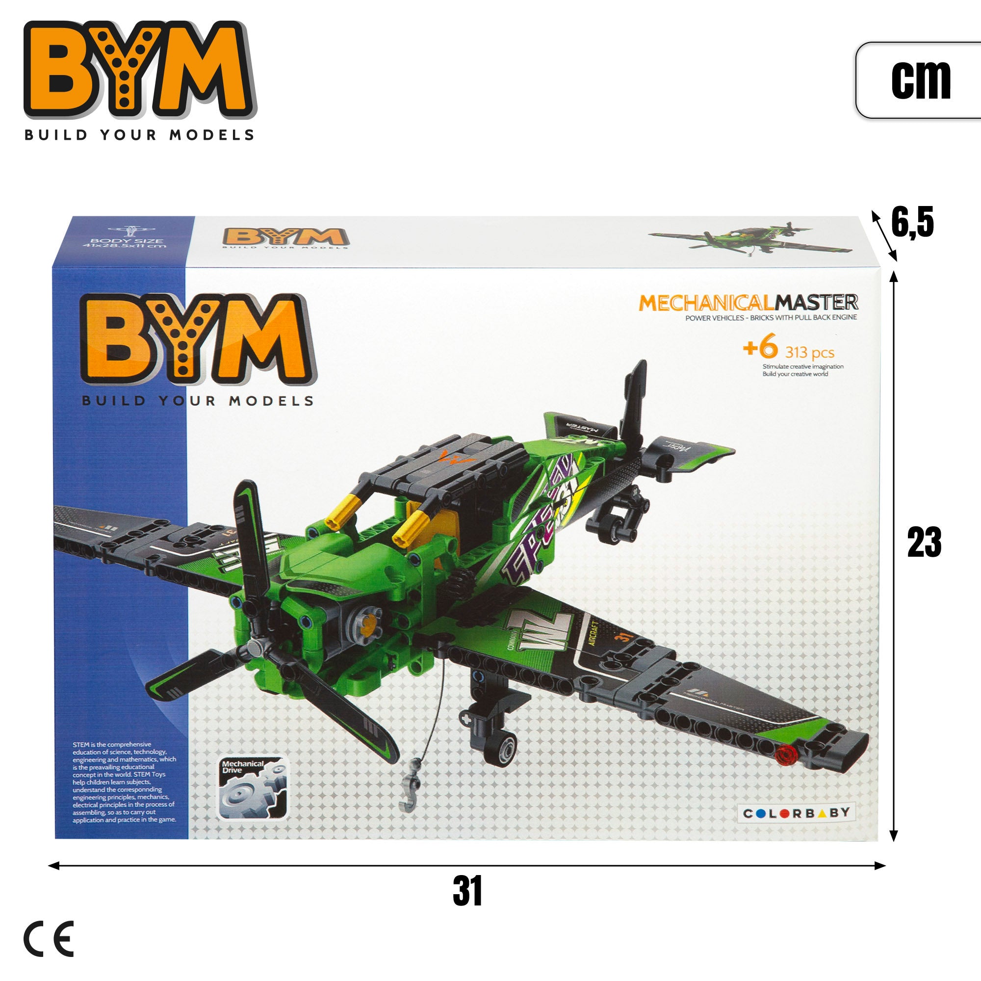 BYM Avión rescate de juguete desmontable 313 piezas