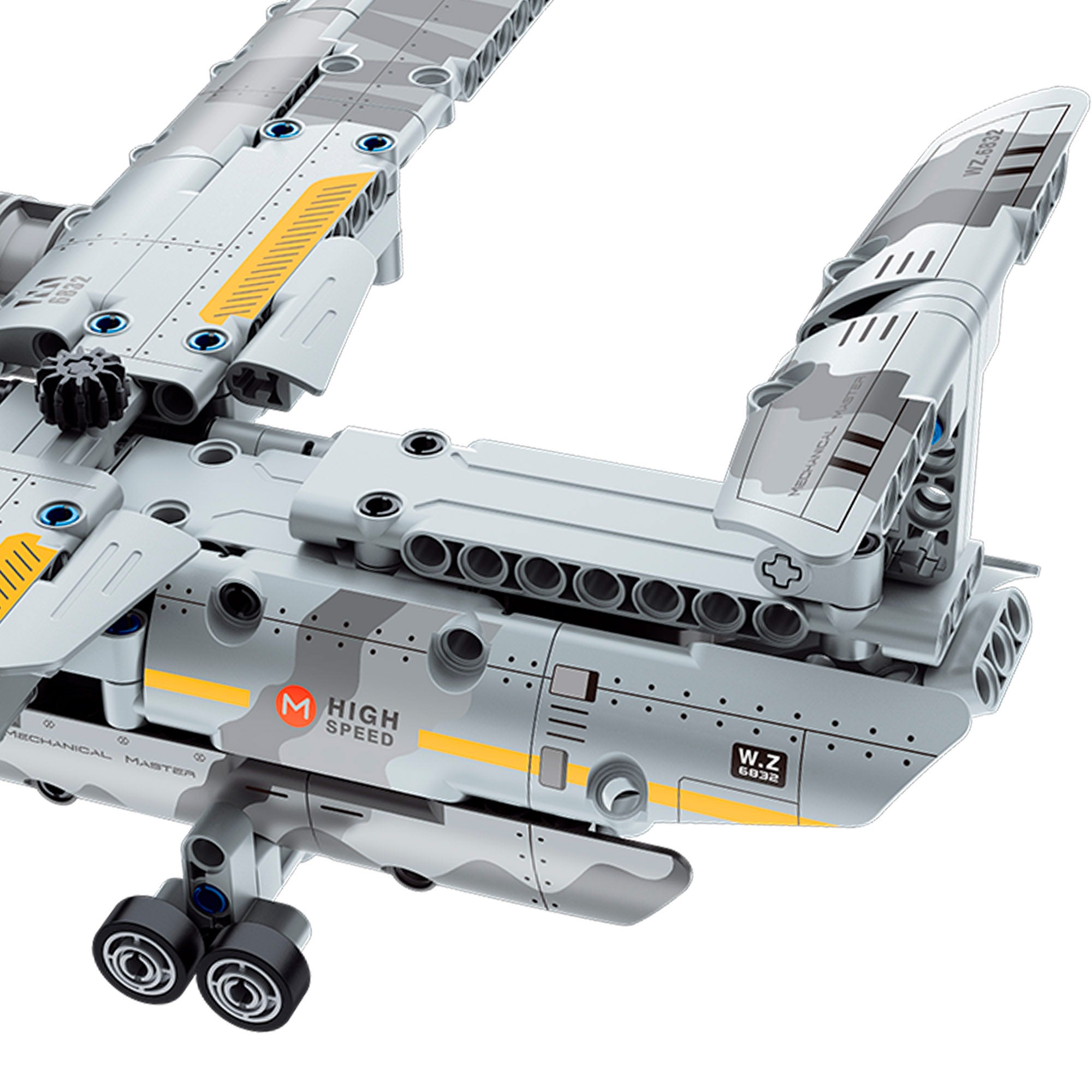 BYM Avión militar de juguete desmontable 329 piezas