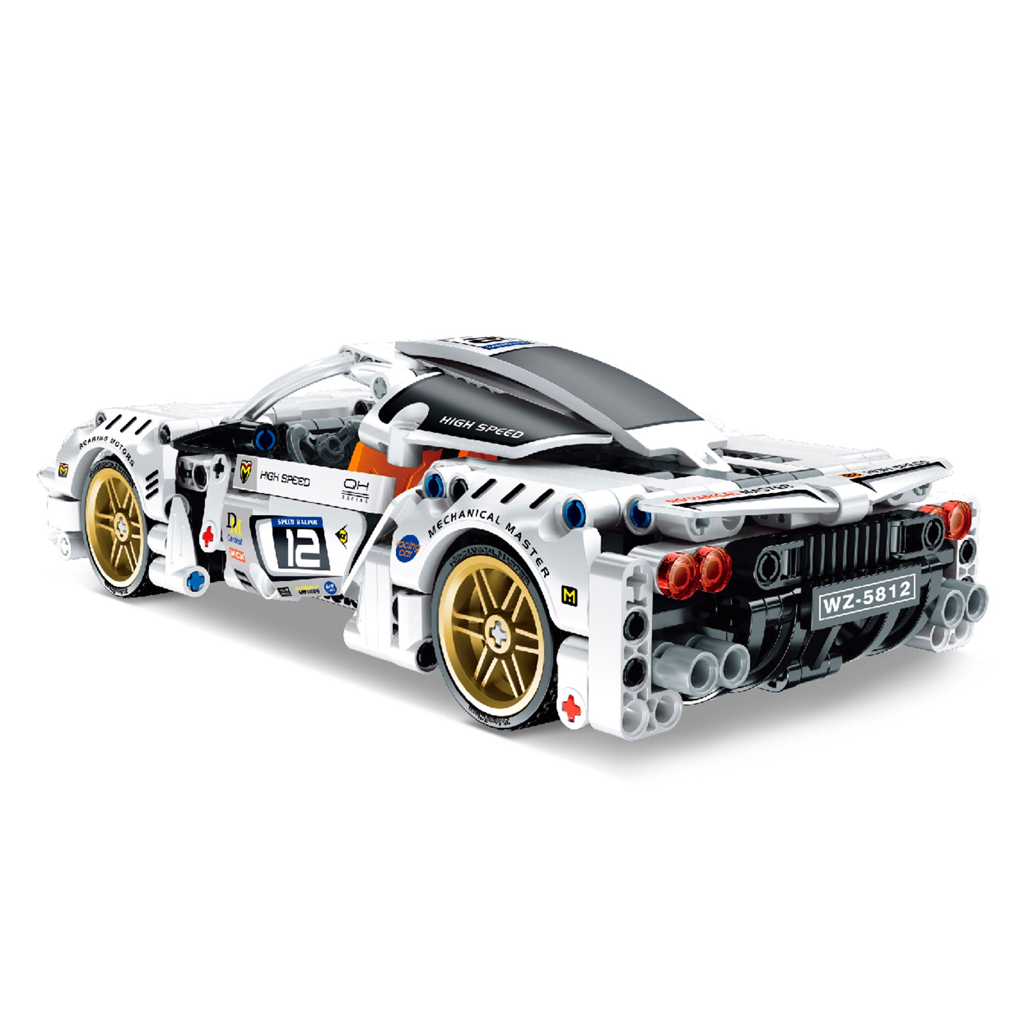 BYM Coche desmontable juguete racing blanco 437 piezas