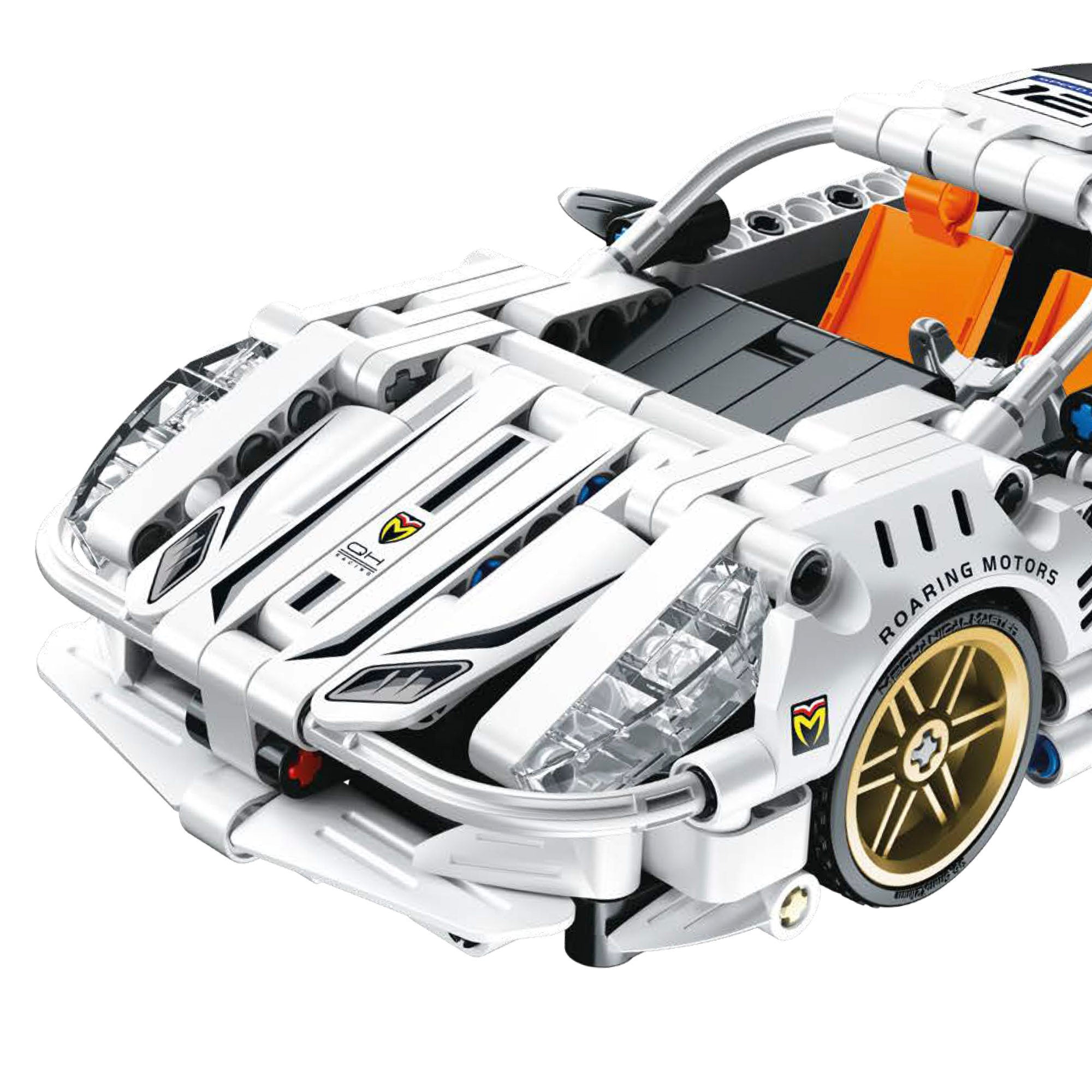 BYM Coche desmontable juguete racing blanco 437 piezas