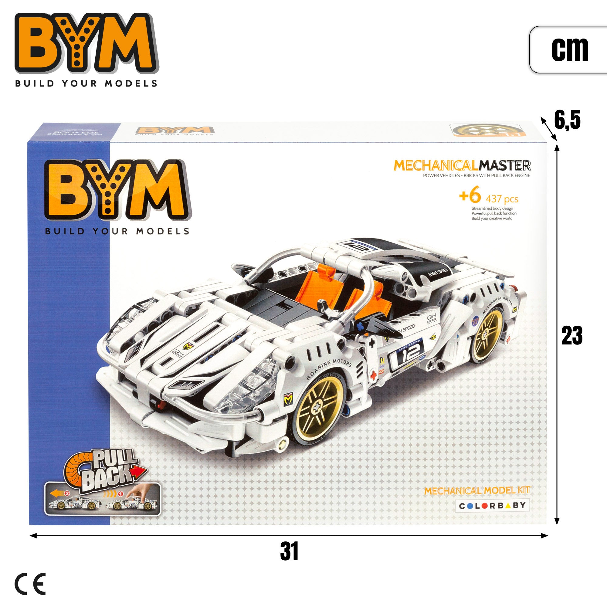 BYM Coche desmontable juguete racing blanco 437 piezas
