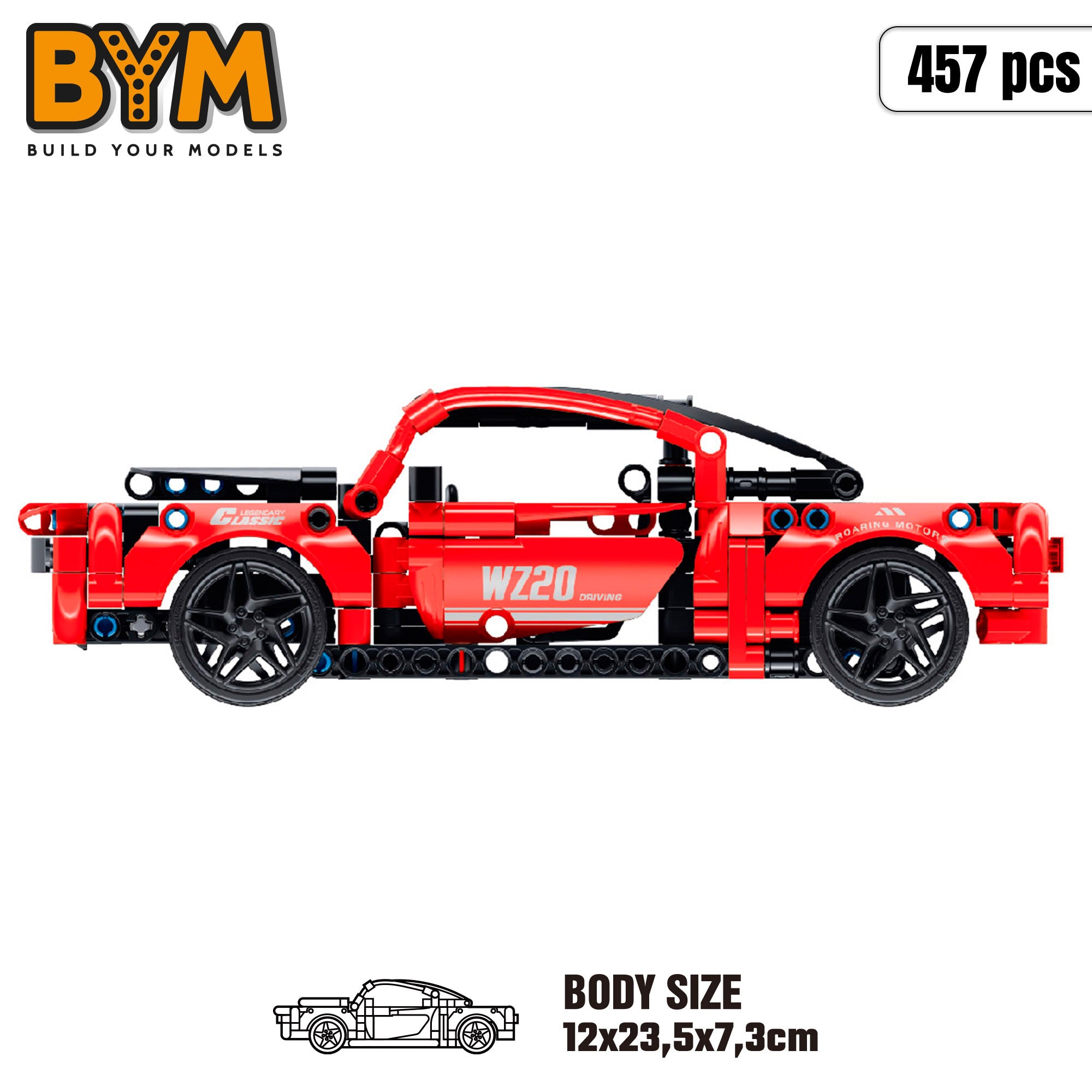 BYM Coche desmontable juguete muscle car 457 piezas