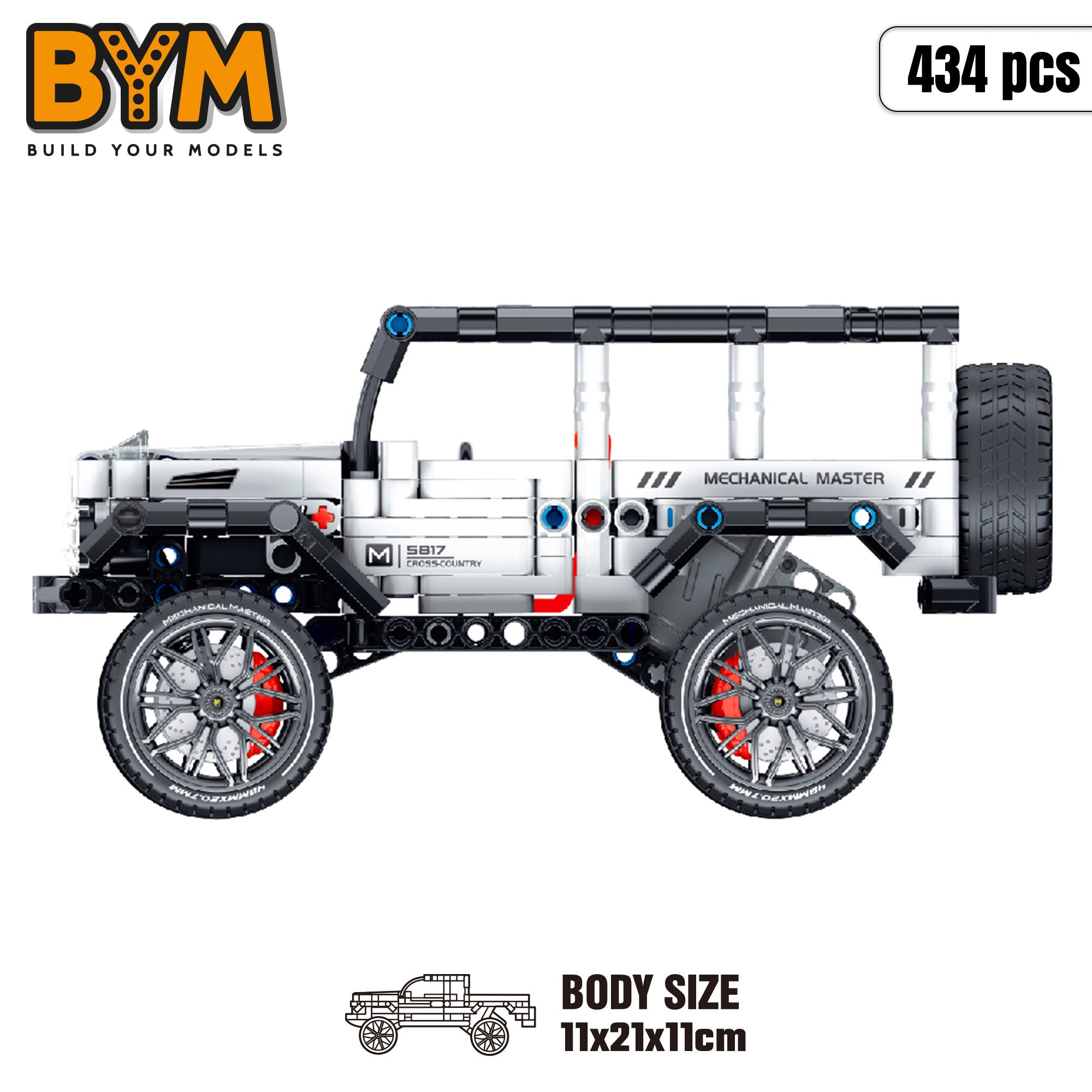 BYM Coche desmontable juguete todoterreno 434 piezas