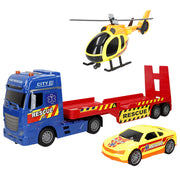 Camión portavehículos rescate fricción con luz y sonido 1:12 Speed & Go