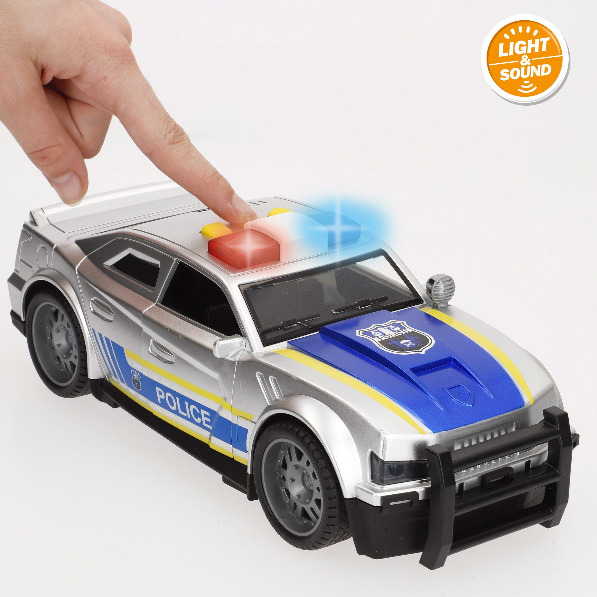 Coche deportivo policía fricción con luz y sonido 1:14 Speed & Go
