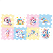 Alfombra puzle bebés unicornio 8 piezas goma EVA C'Baby