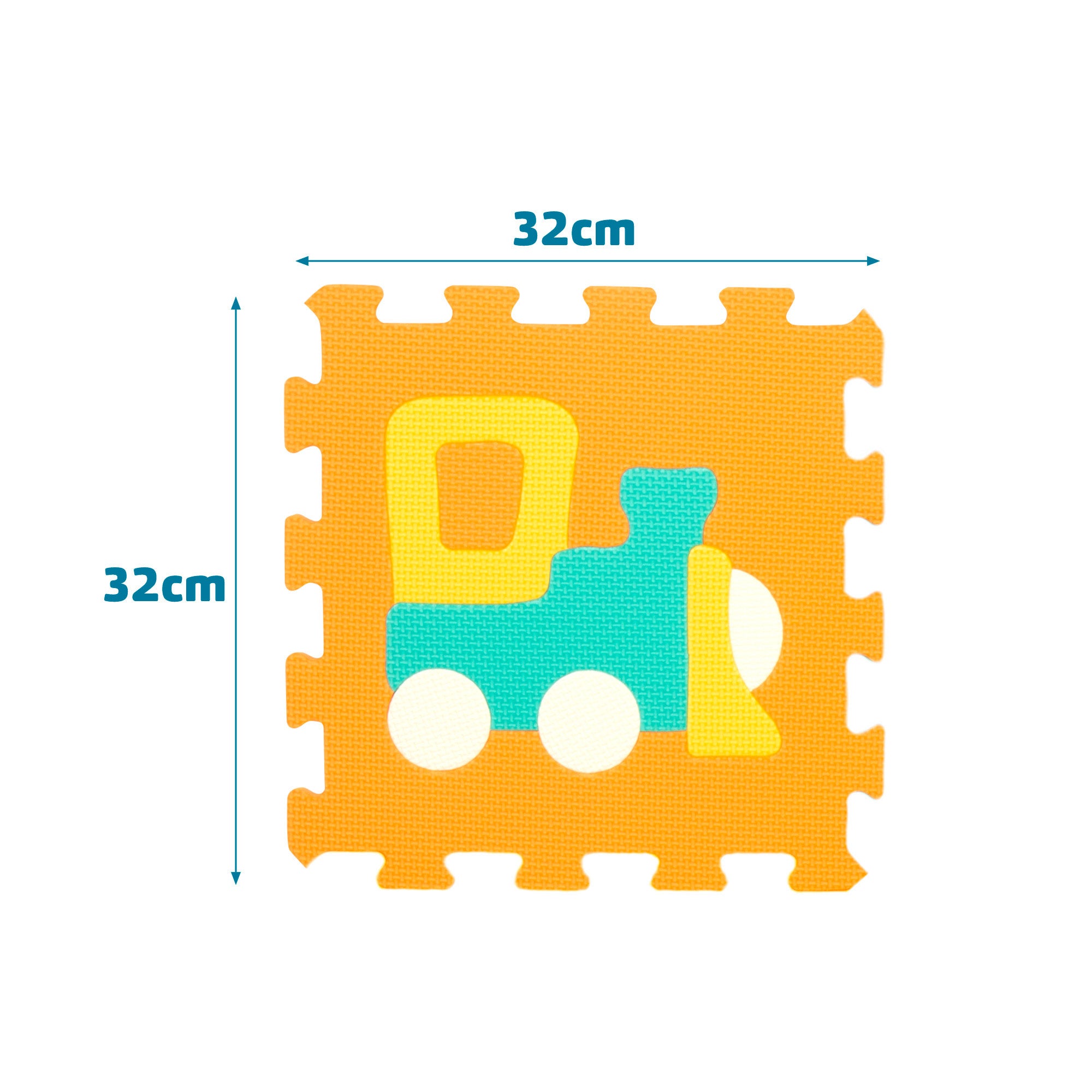 Alfombra puzle bebés vehículos 9 piezas goma EVA C'Baby