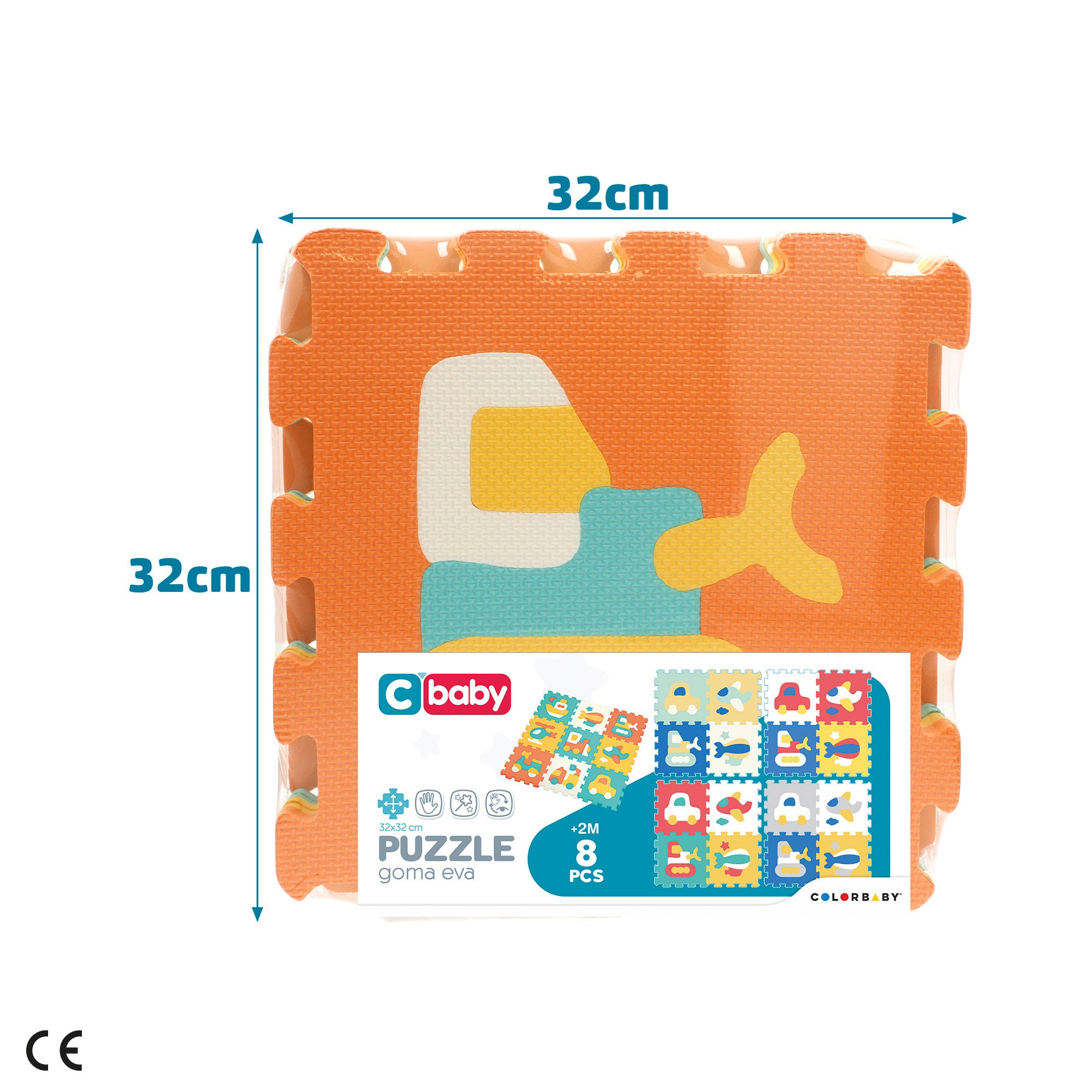 Alfombra puzle bebés vehículos 9 piezas goma EVA C'Baby