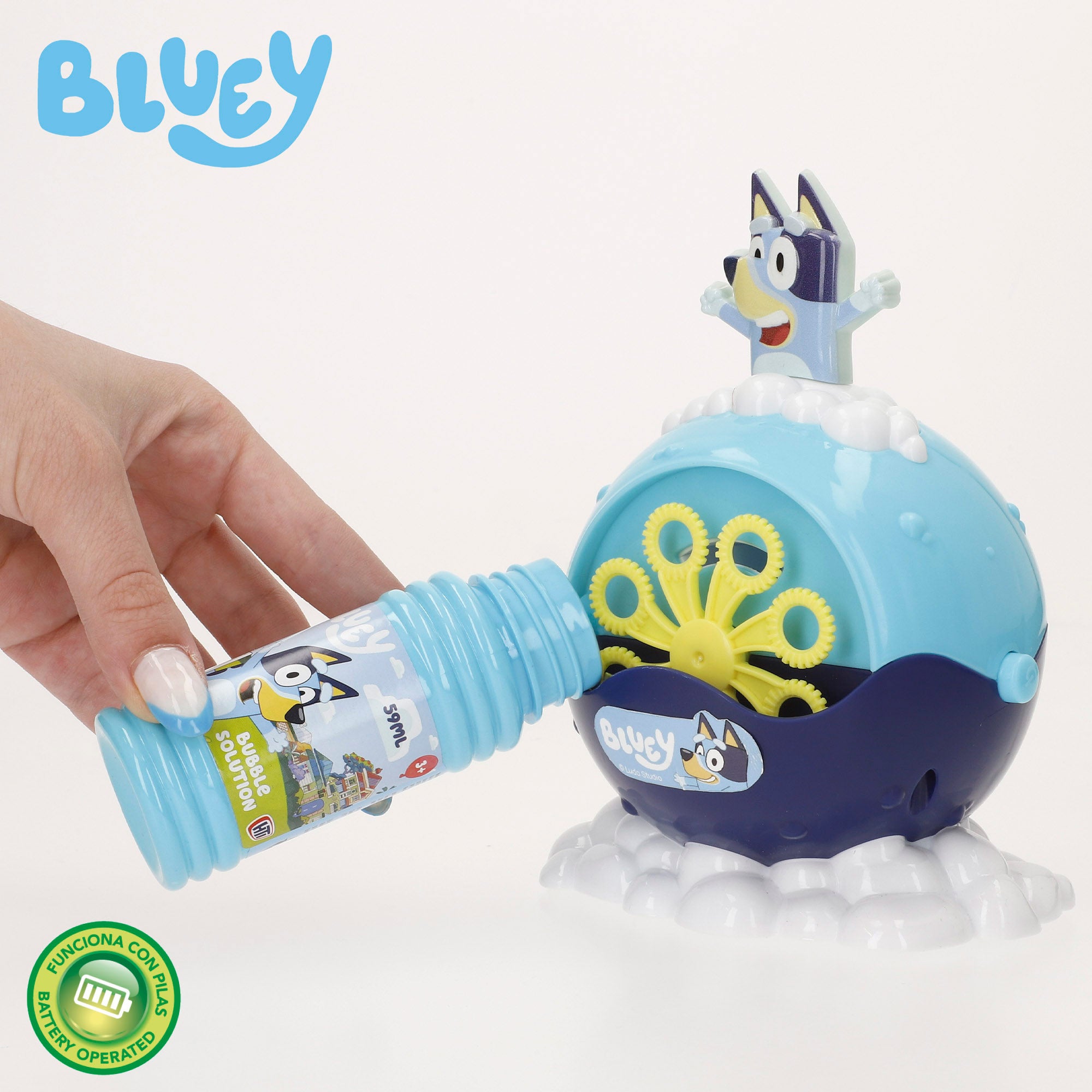Bluey Máquina de pompas de jabón eléctrica 59 ml