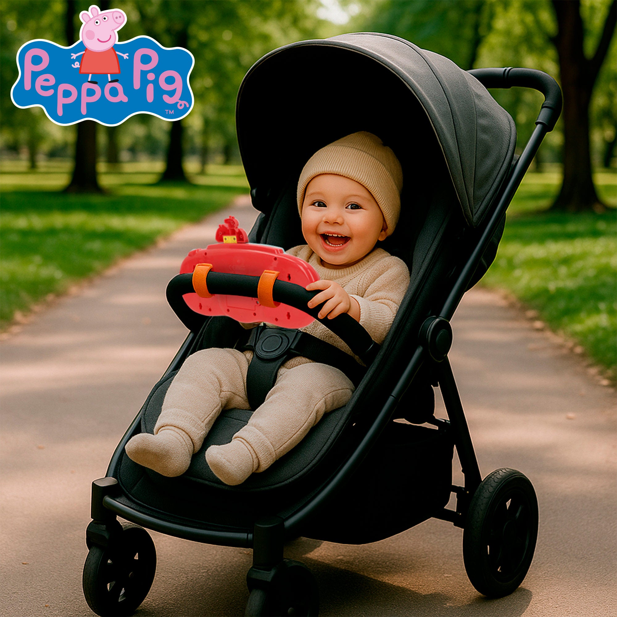 Peppa Pig Volante para carro de bebé con actividades