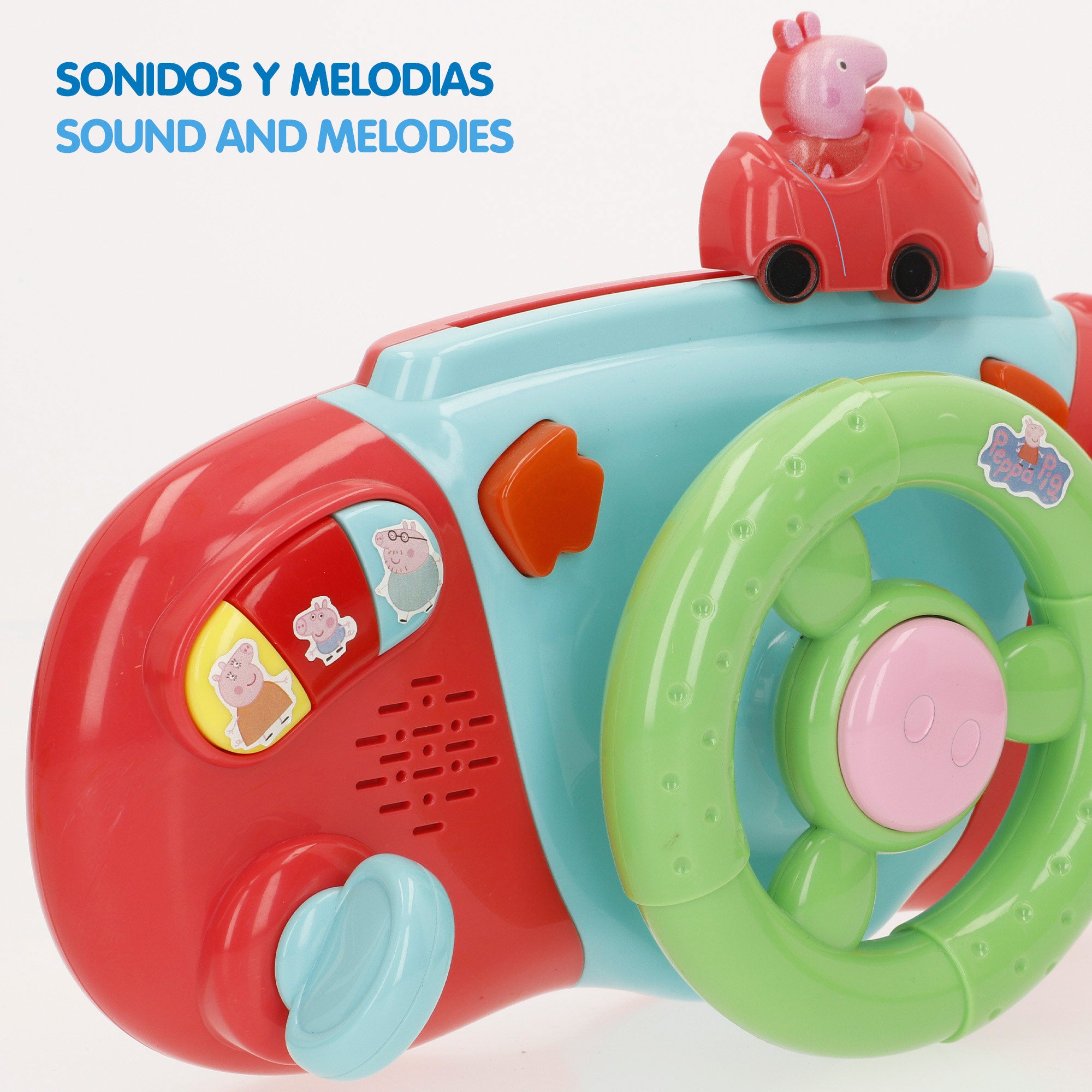 Peppa Pig Volante para carro de bebé con actividades