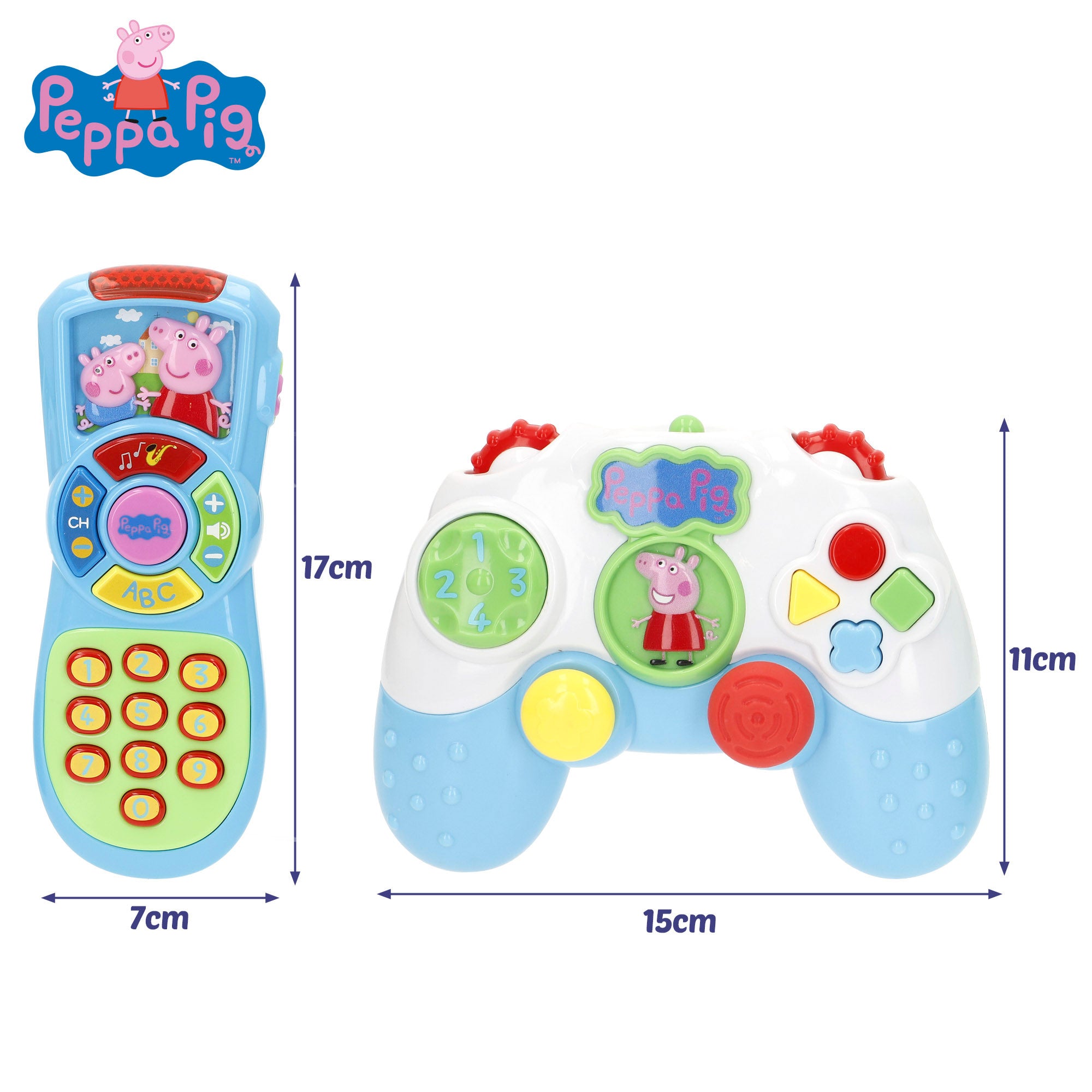 Peppa Pig Set mandos interactivos bebé con luz y sonido