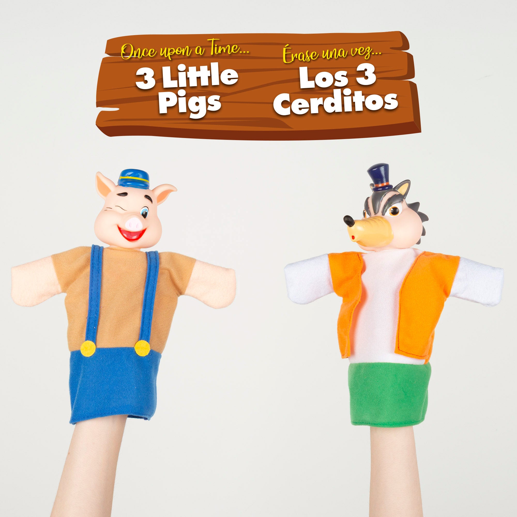 Set Marionetas Los tres cerditos 25 cm Cucu Show