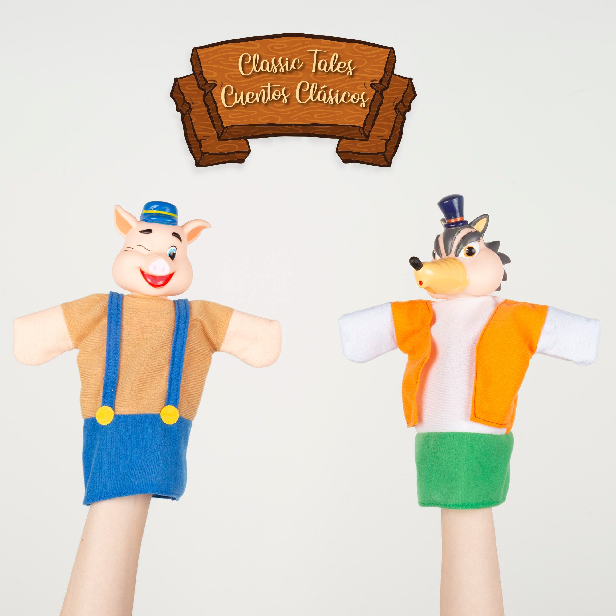 Set Teatro de marionetas Los tres cerditos 25 cm Cucu Show