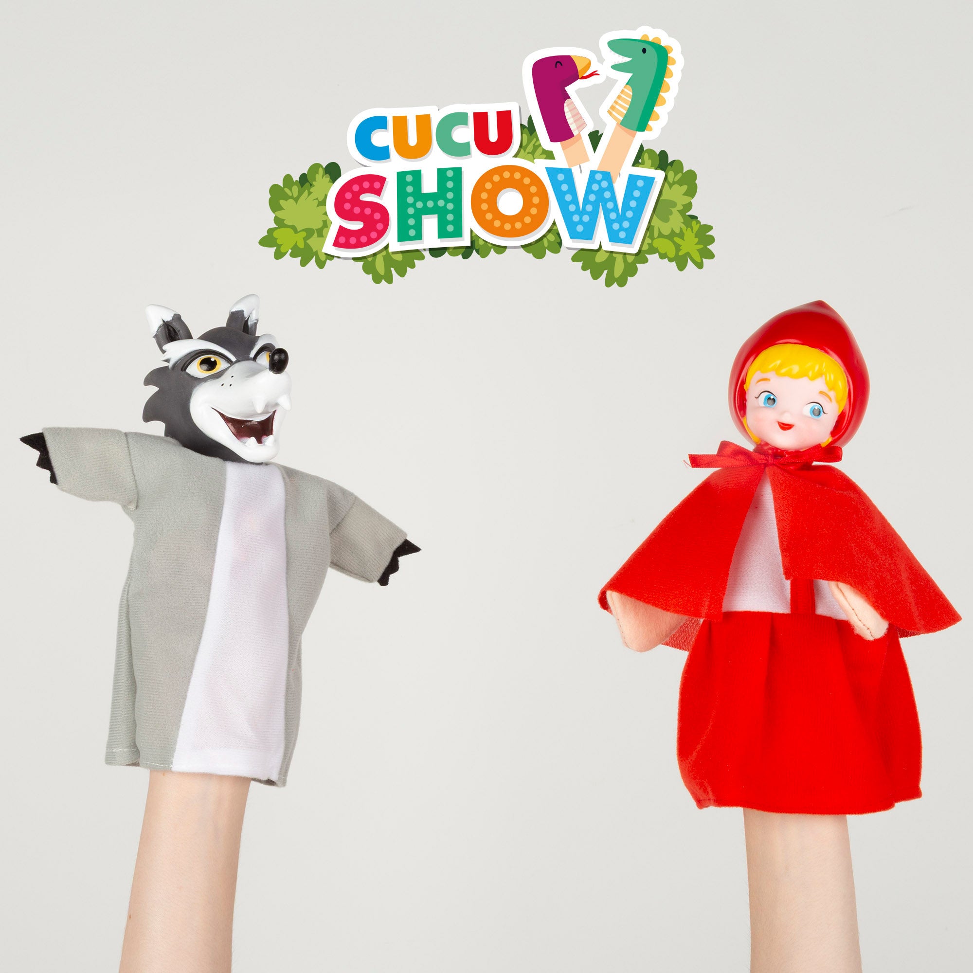 Set Teatro de marionetas Caperucita Roja 25 cm Cucu Show