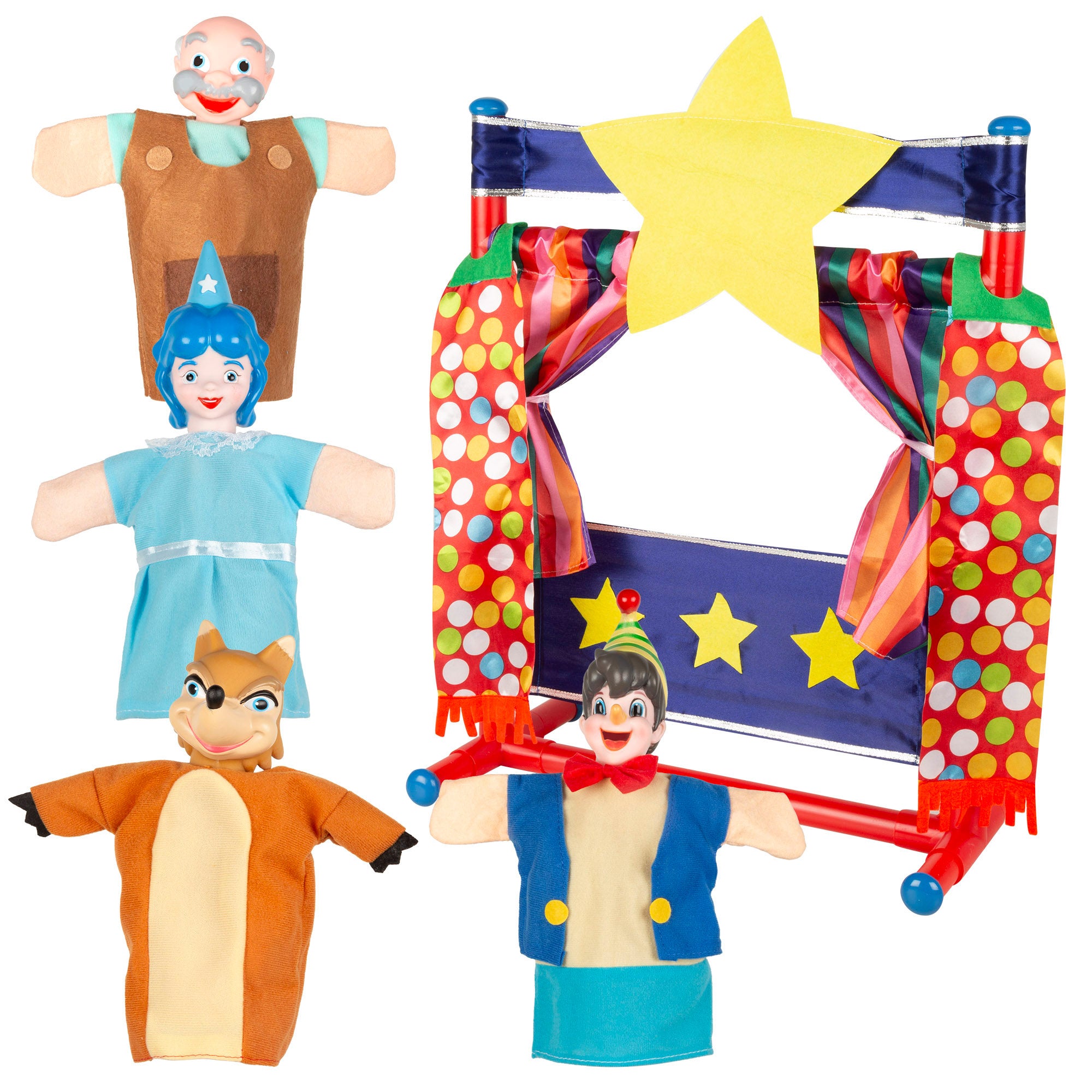 Set Teatro de marionetas Pinocho 25 cm Cucu Show