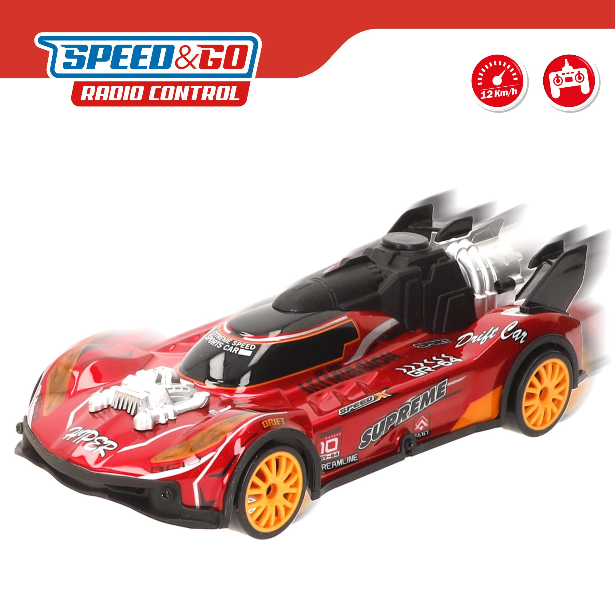 Voiture télécommandée Xtreme Drift avec obstacles et accessoires 1:18 Speed & Go