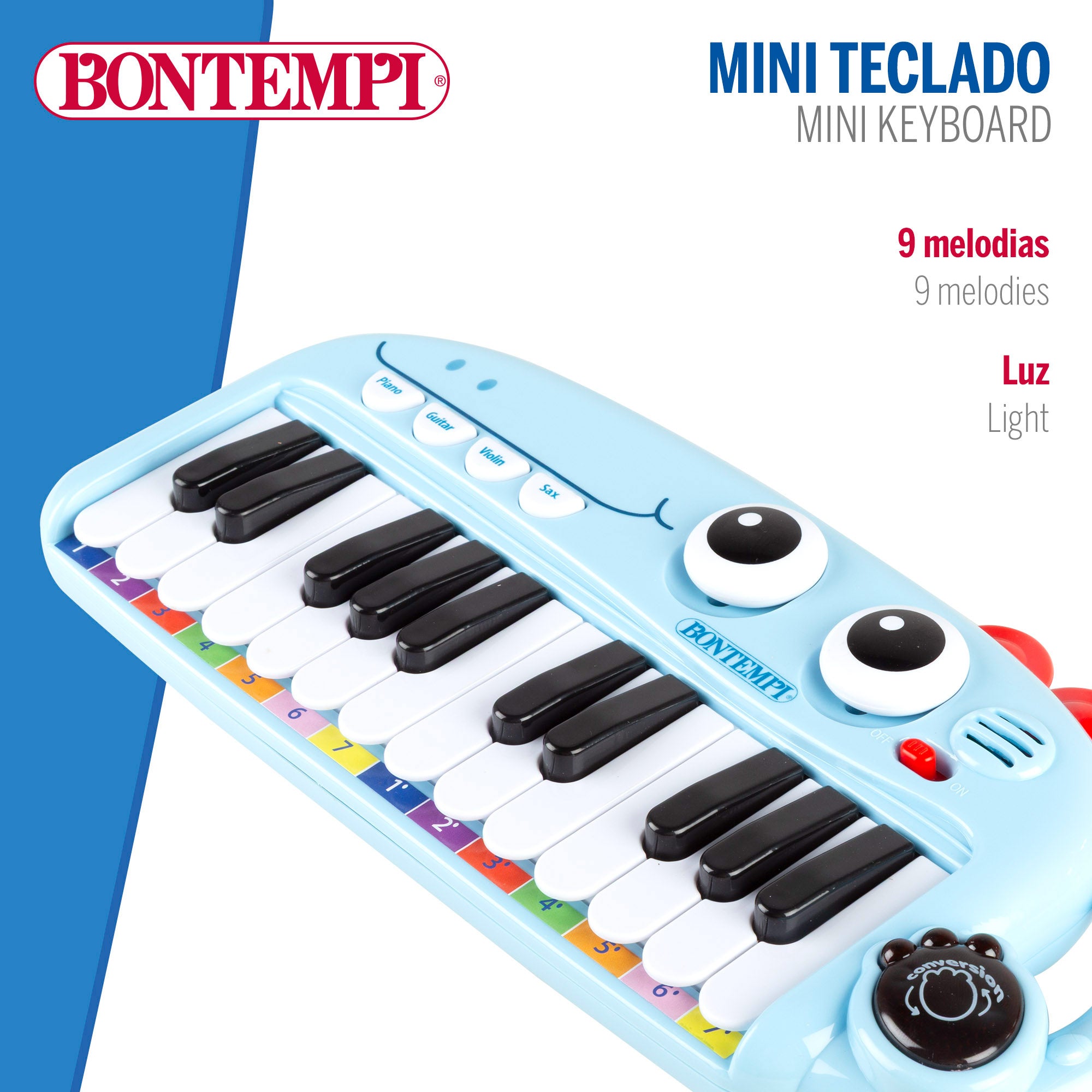 Piano infantil de juguete con luz y efectos de sonido 24 teclas Bontempi