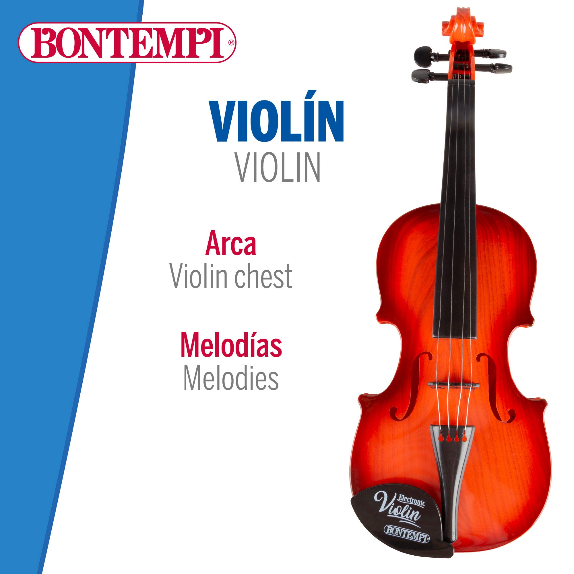 Violín electrónico infantil de juguete con arco y sonidos Bontempi