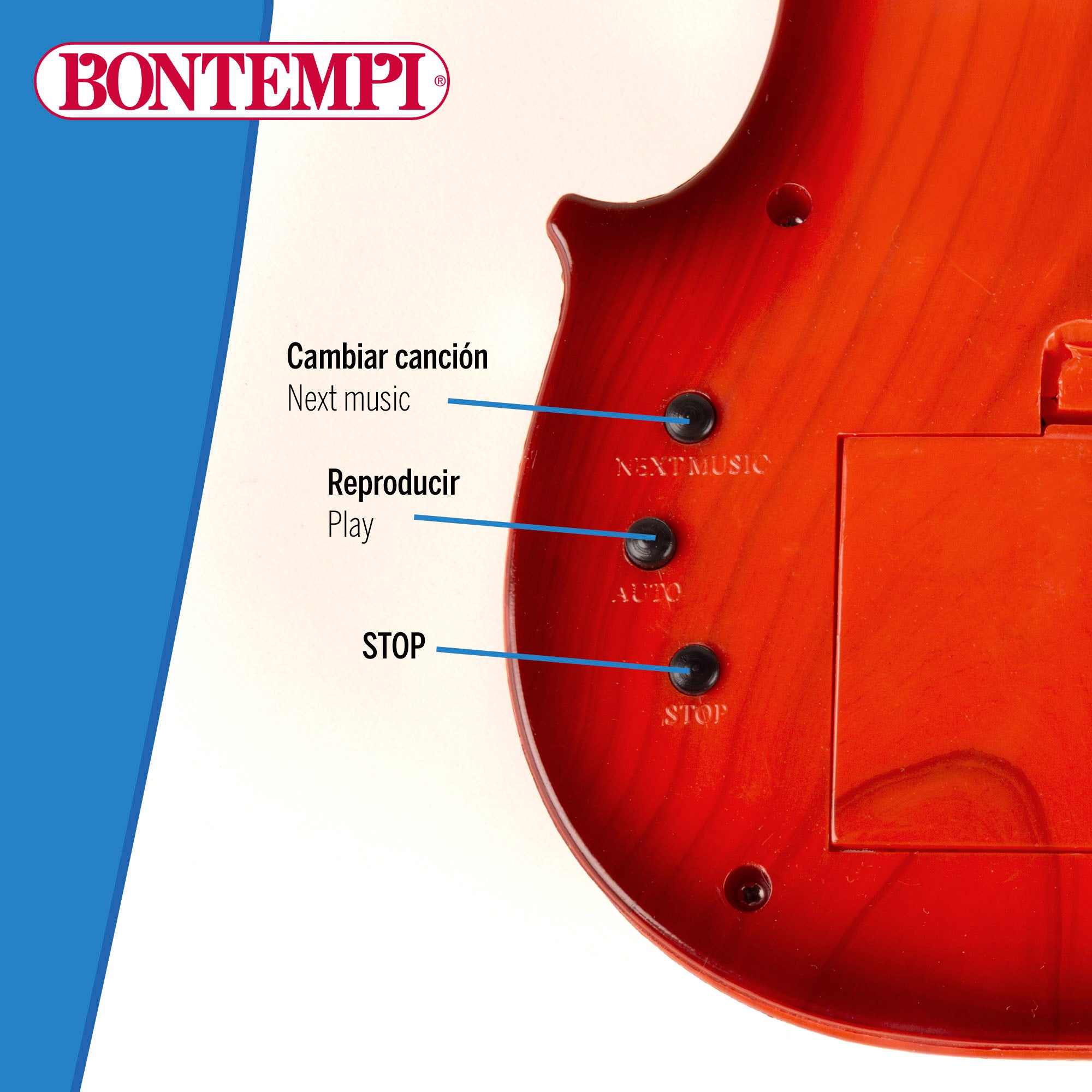 Violín electrónico infantil de juguete con arco y sonidos Bontempi