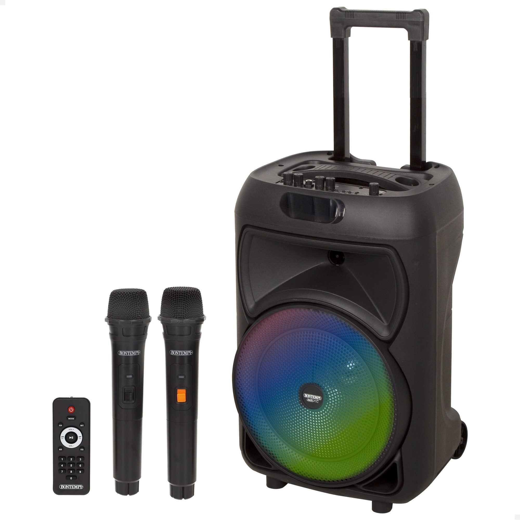 Altavoz inalámbrico maleta y 2 micrófonos 30x25x53 cm Bontempi