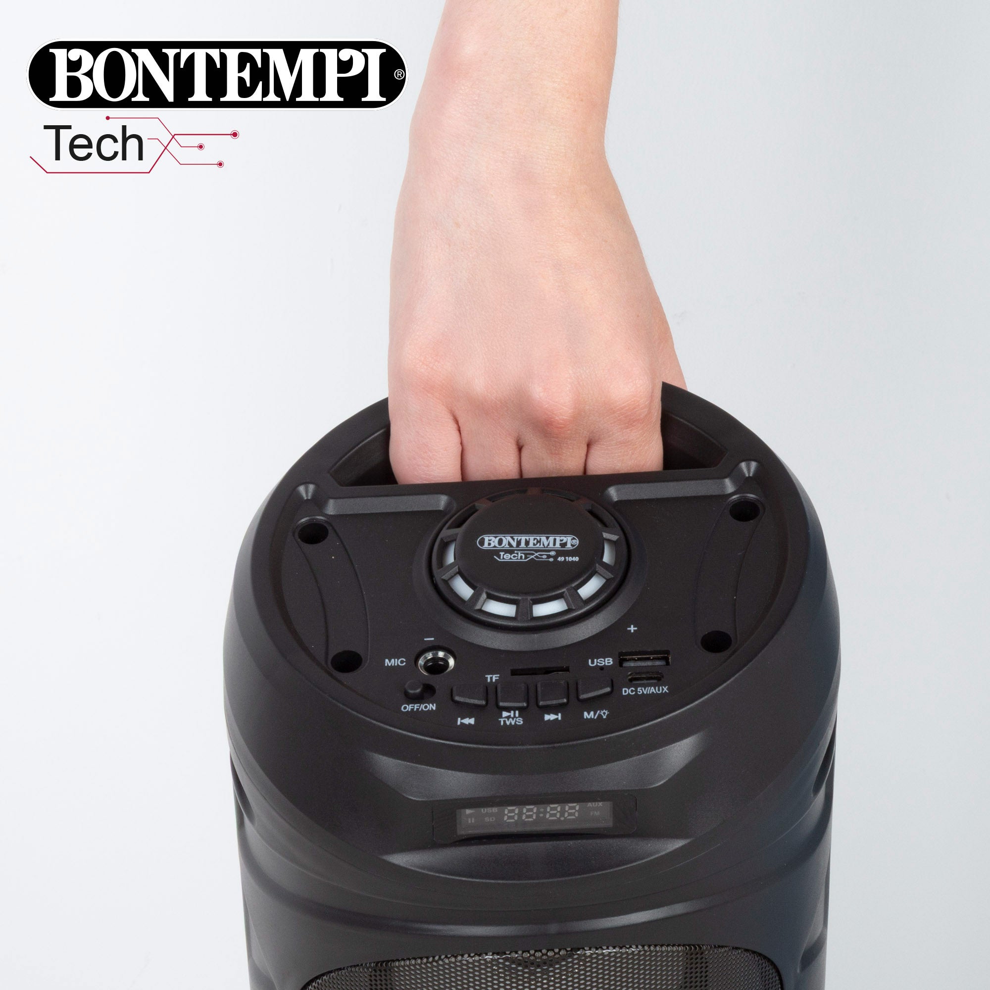 Altavoz inalámbrico 160W con micrófono y luces Bontempi