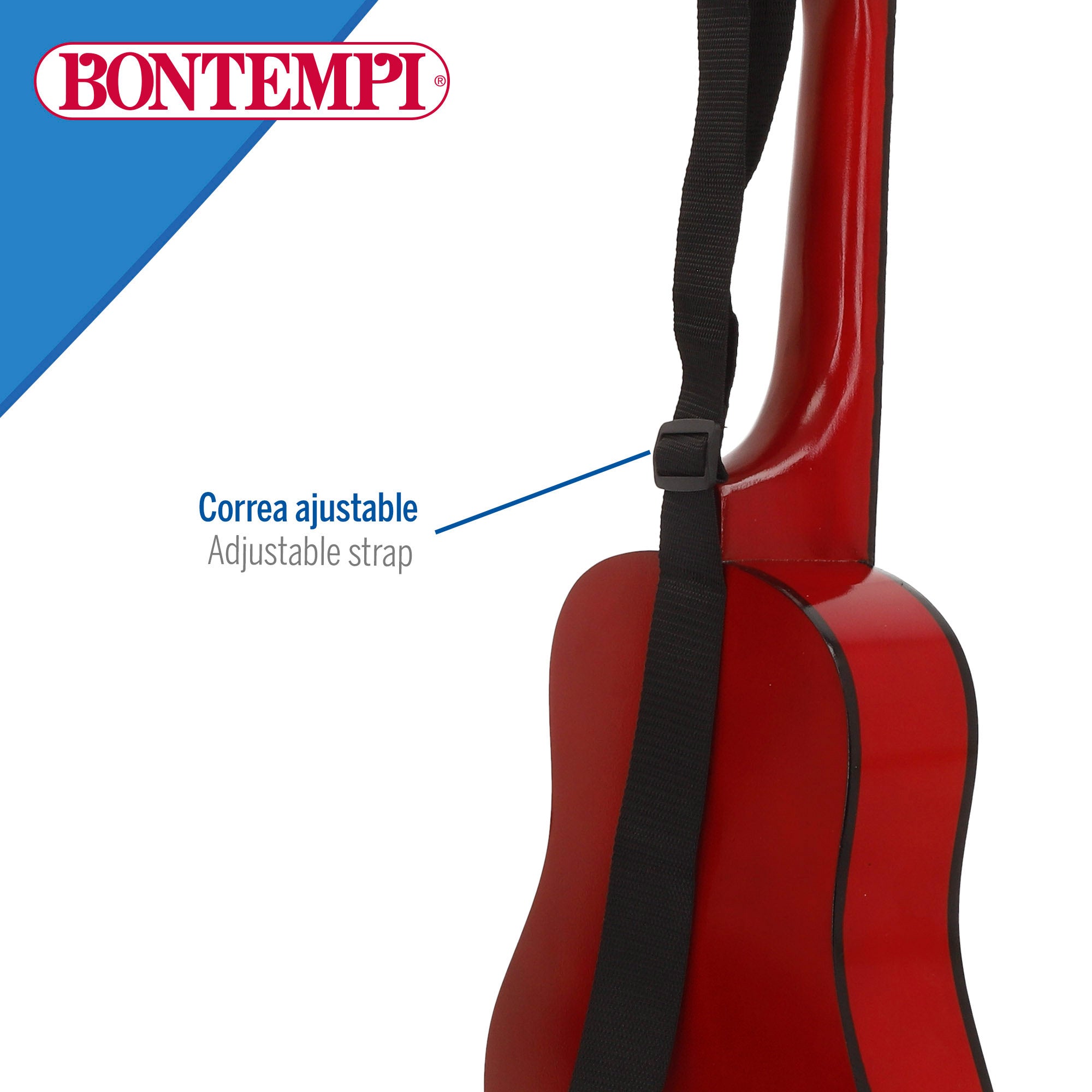 Guitarra juguete clásica de madera 75 cm con correa Bontempi